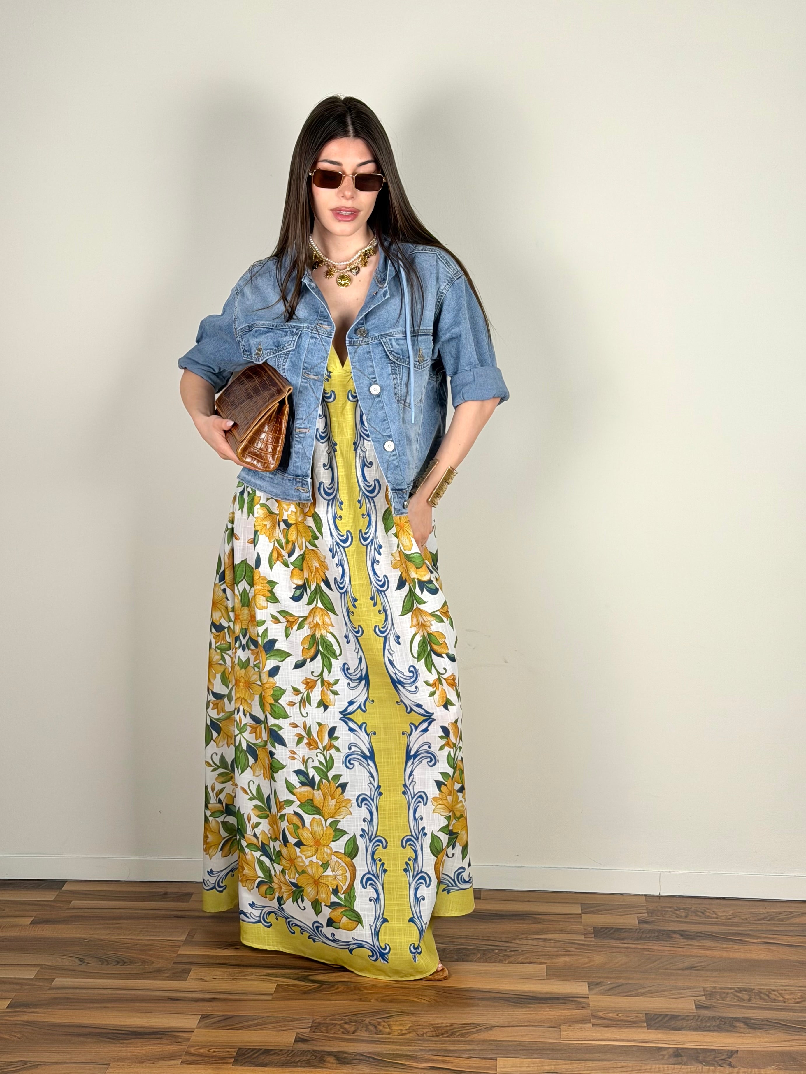 Giubbino jeans cappuccio