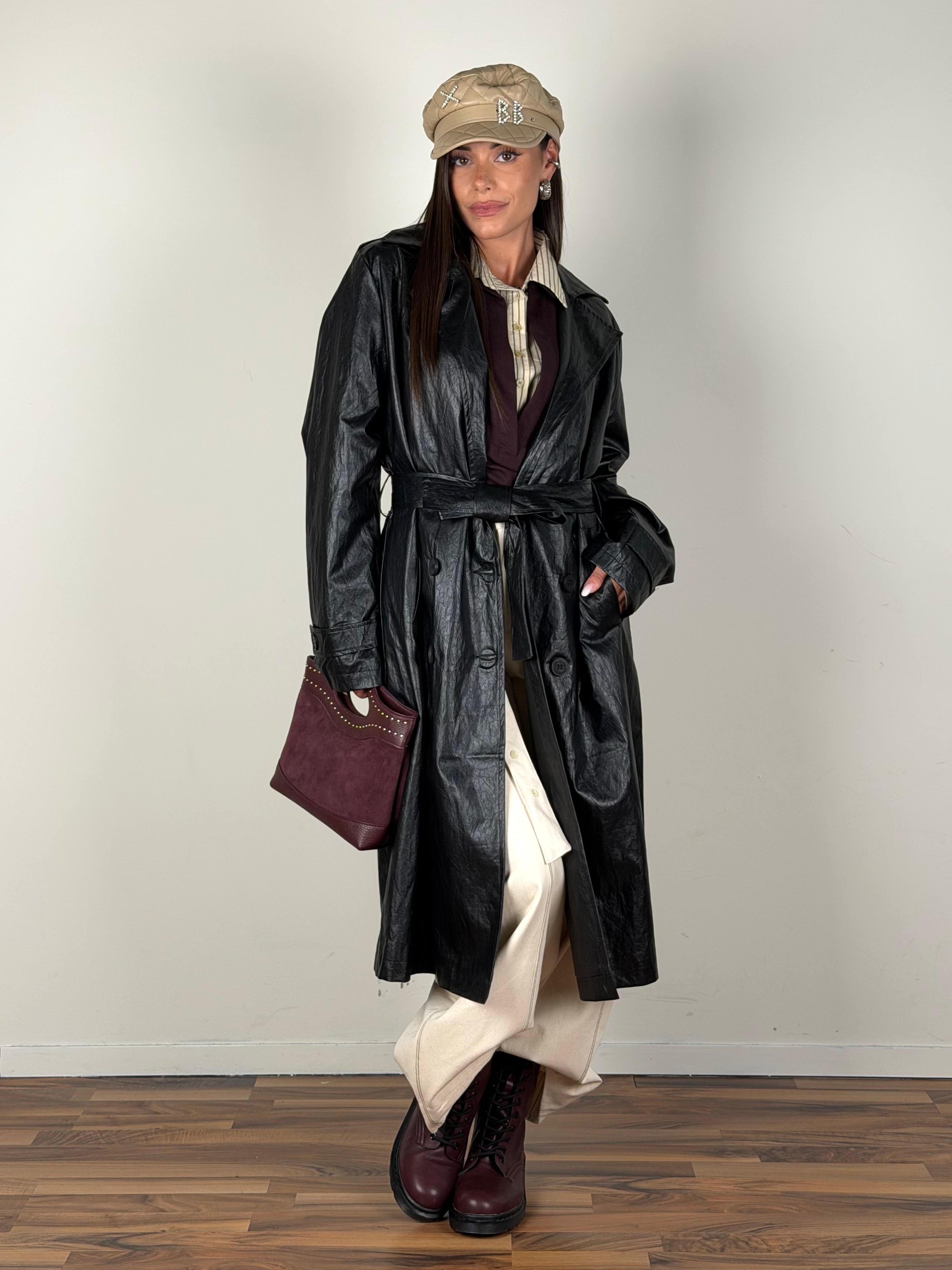 Trench ecopelle nero