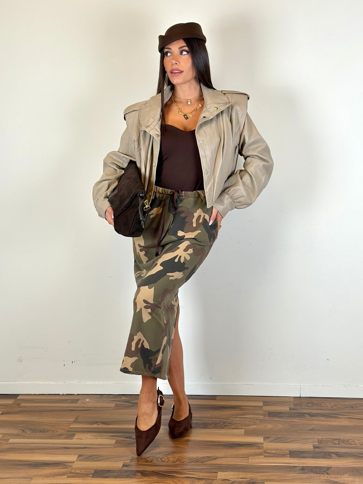 Bomber ecopelle London fango