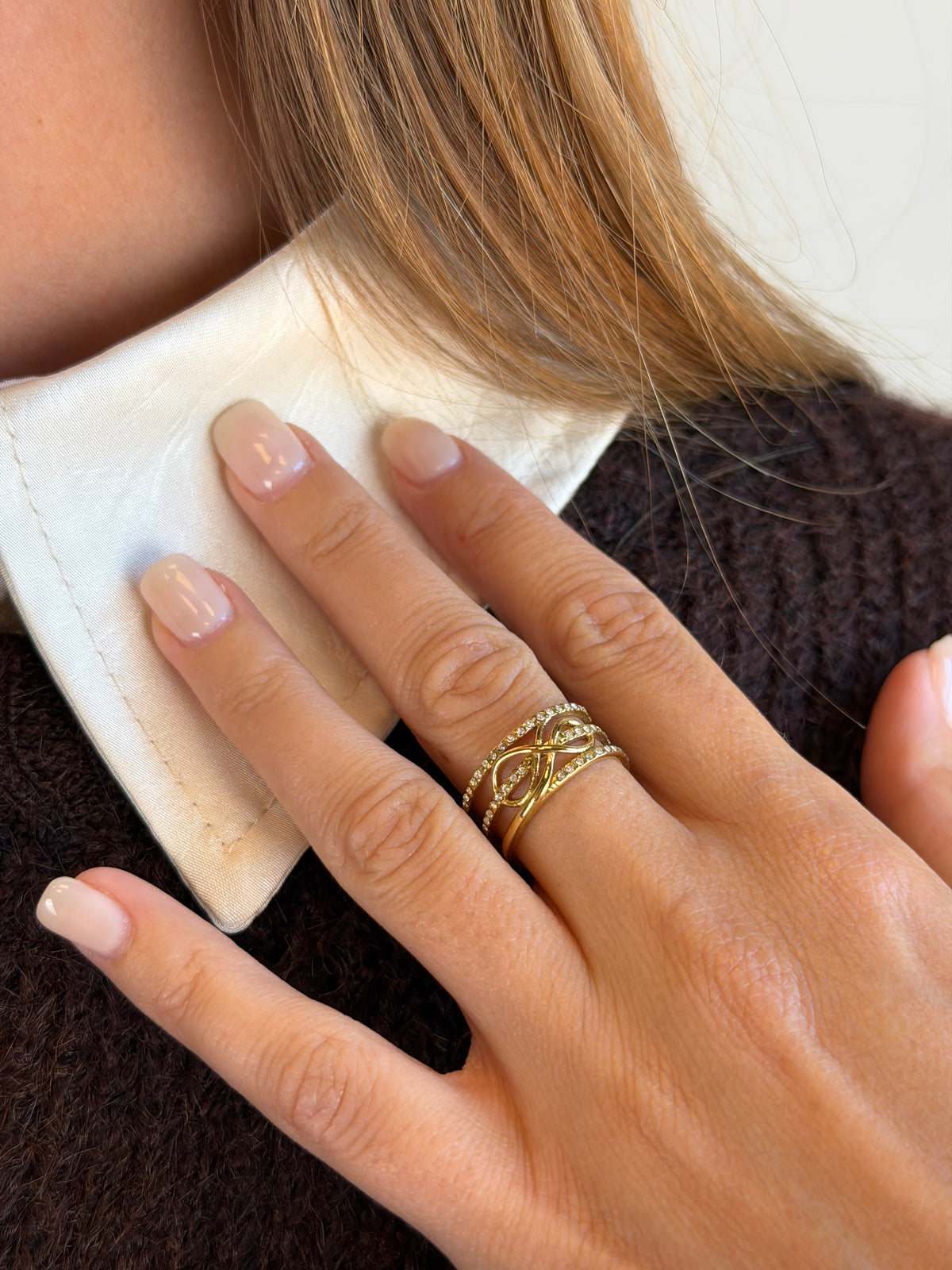 Anello 3 fasce - collezione infinito