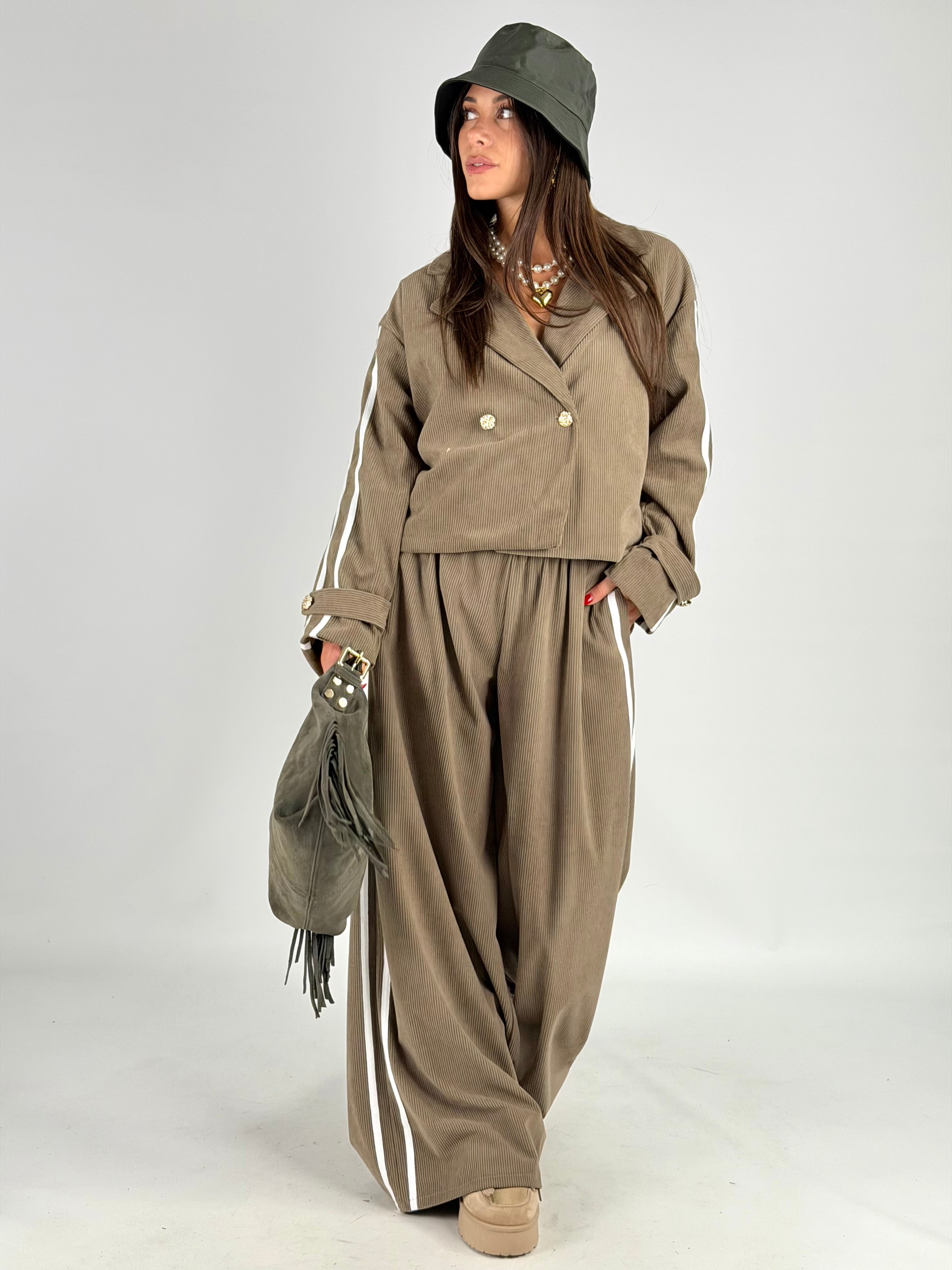 Completo Adi velluto beige