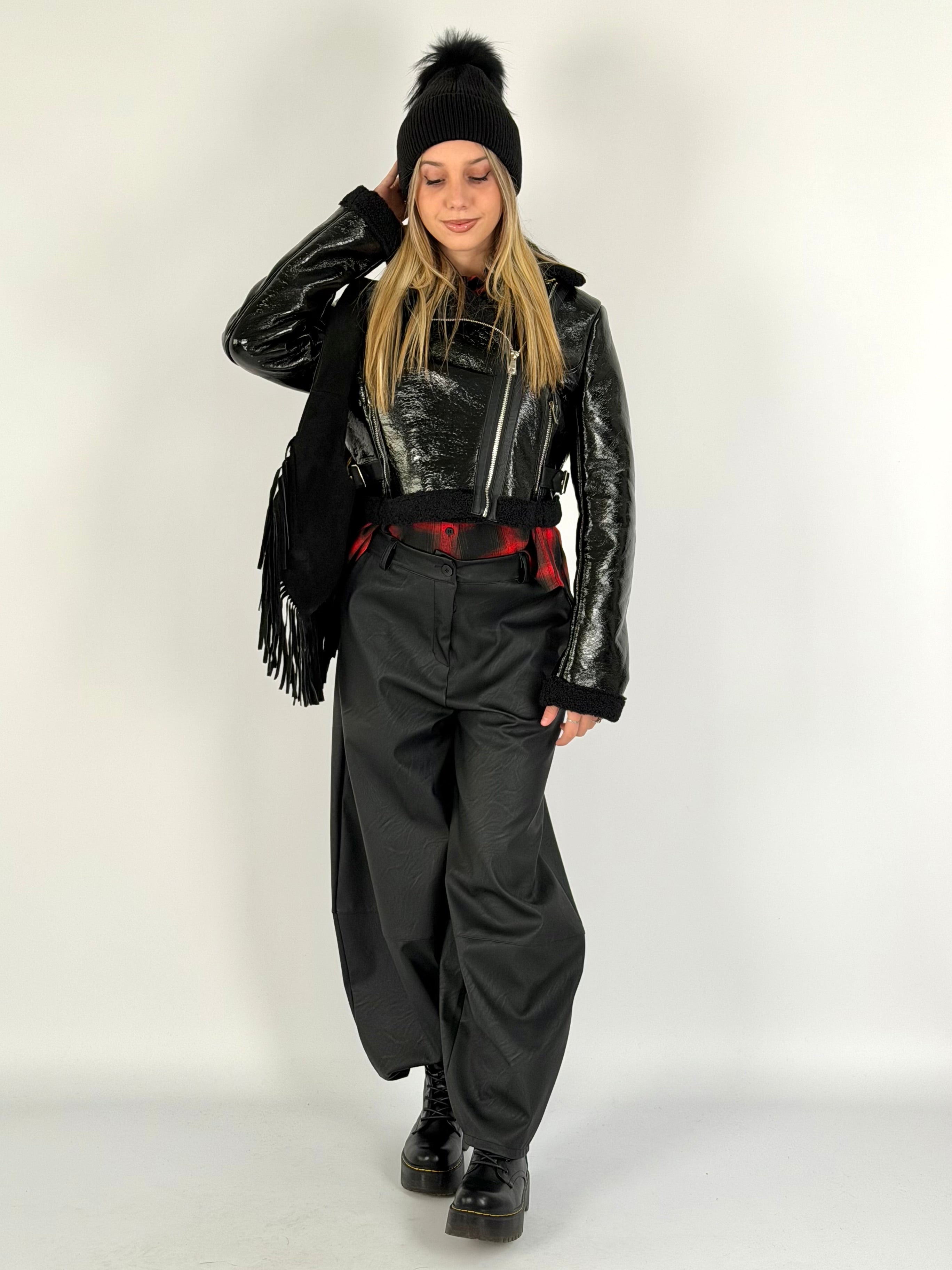 Giubbino laminato ecopelle