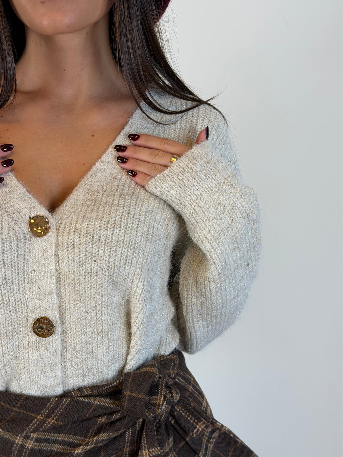 Maglia Cardigan Icy panna