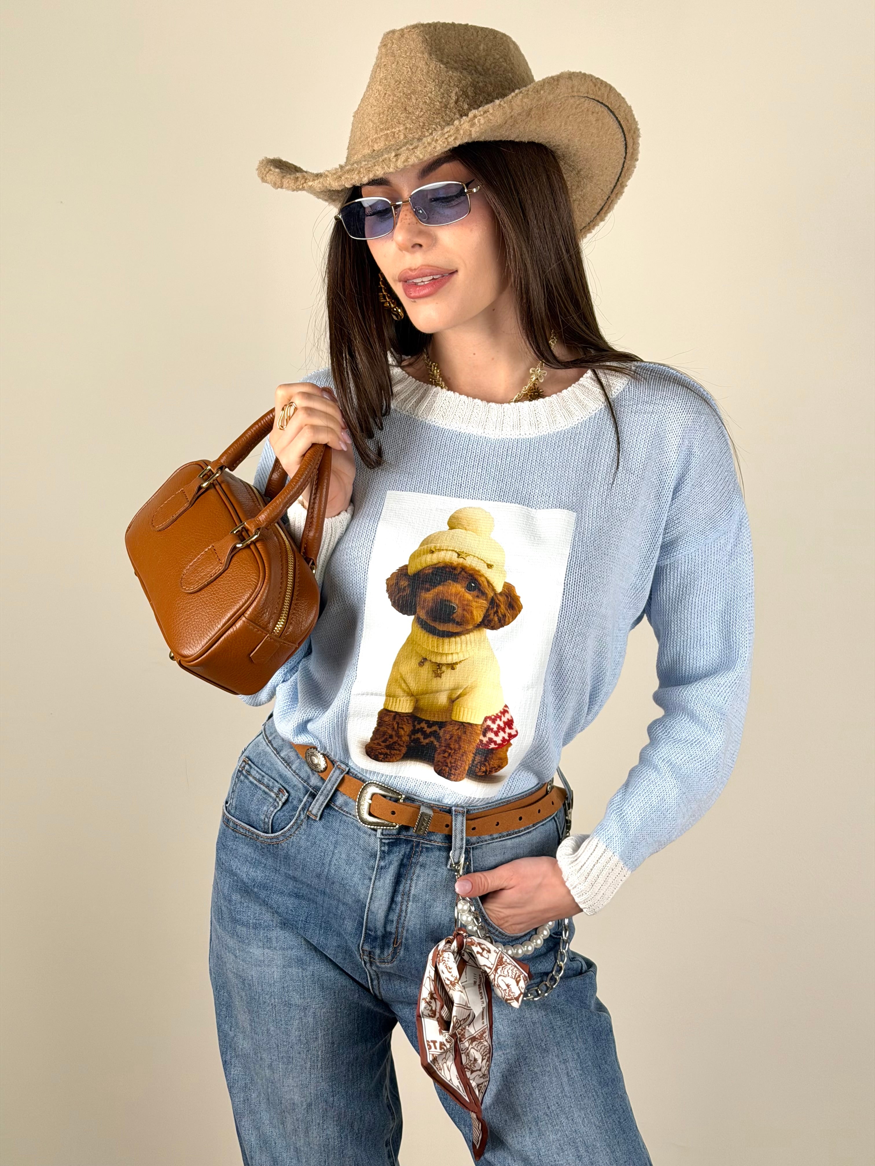 Maglia Barboncino celeste