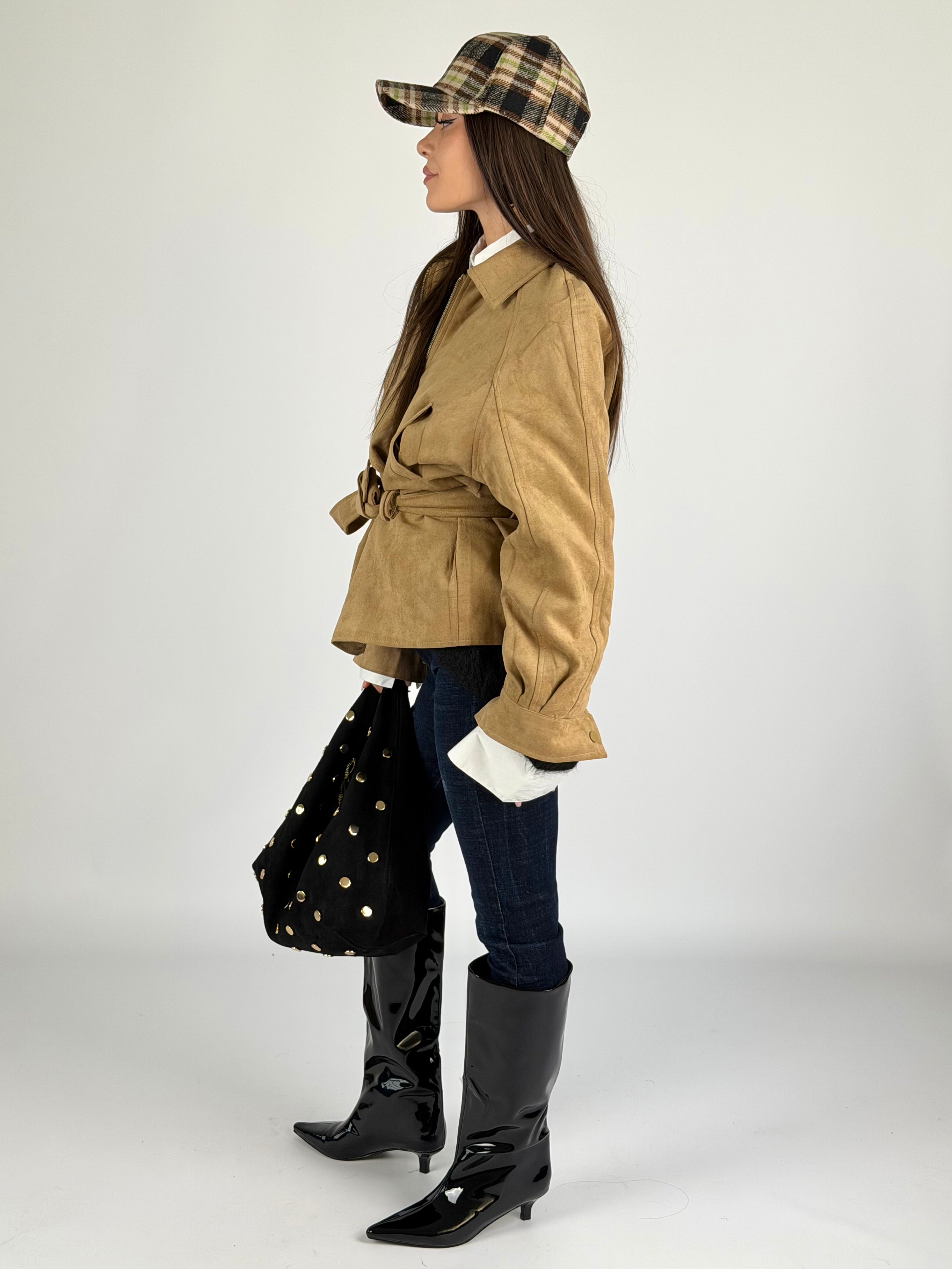 Giubbino Regina scamosciato tabacco