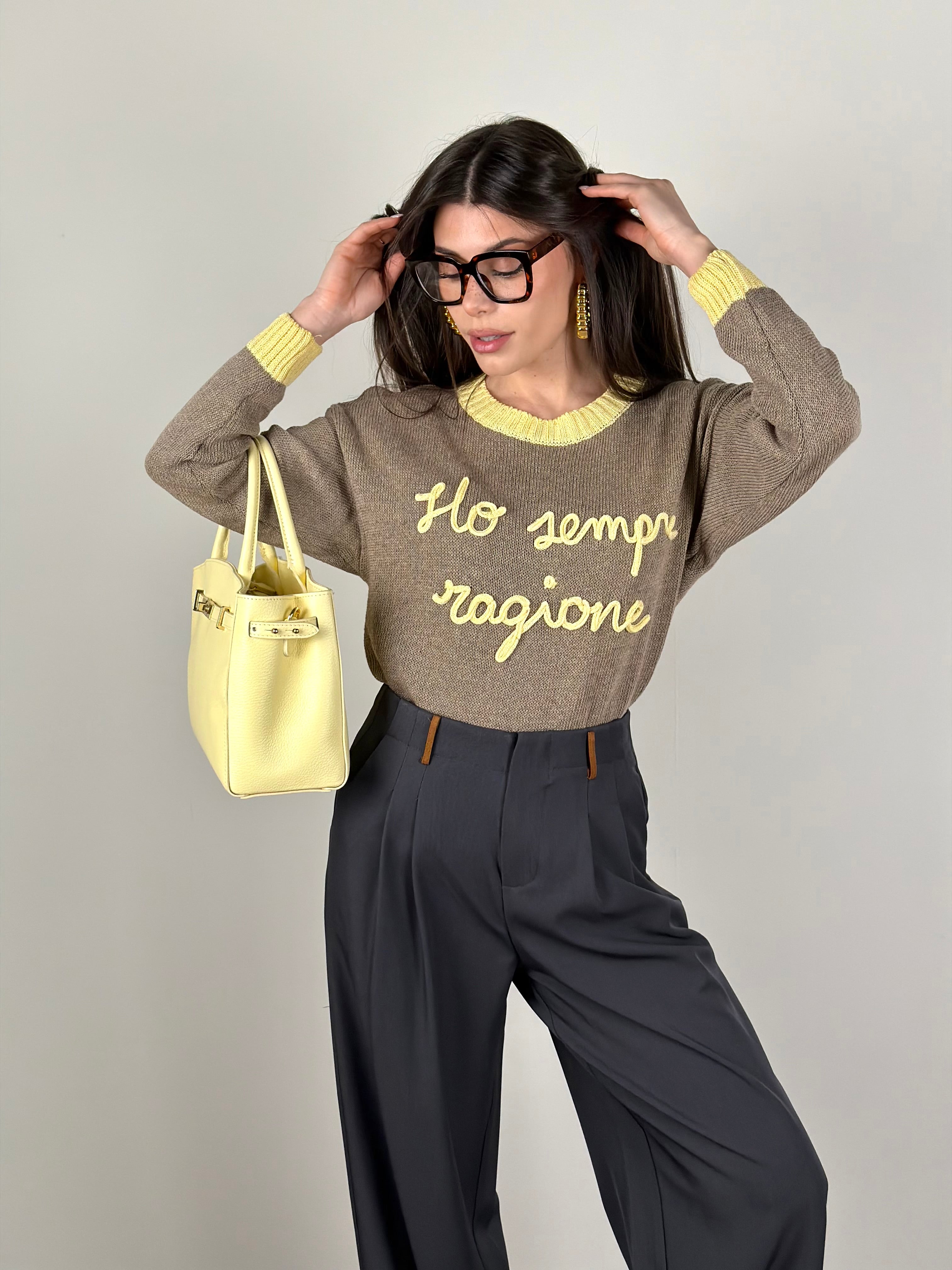 Maglia “ho sempre ragione” base moro/gialla