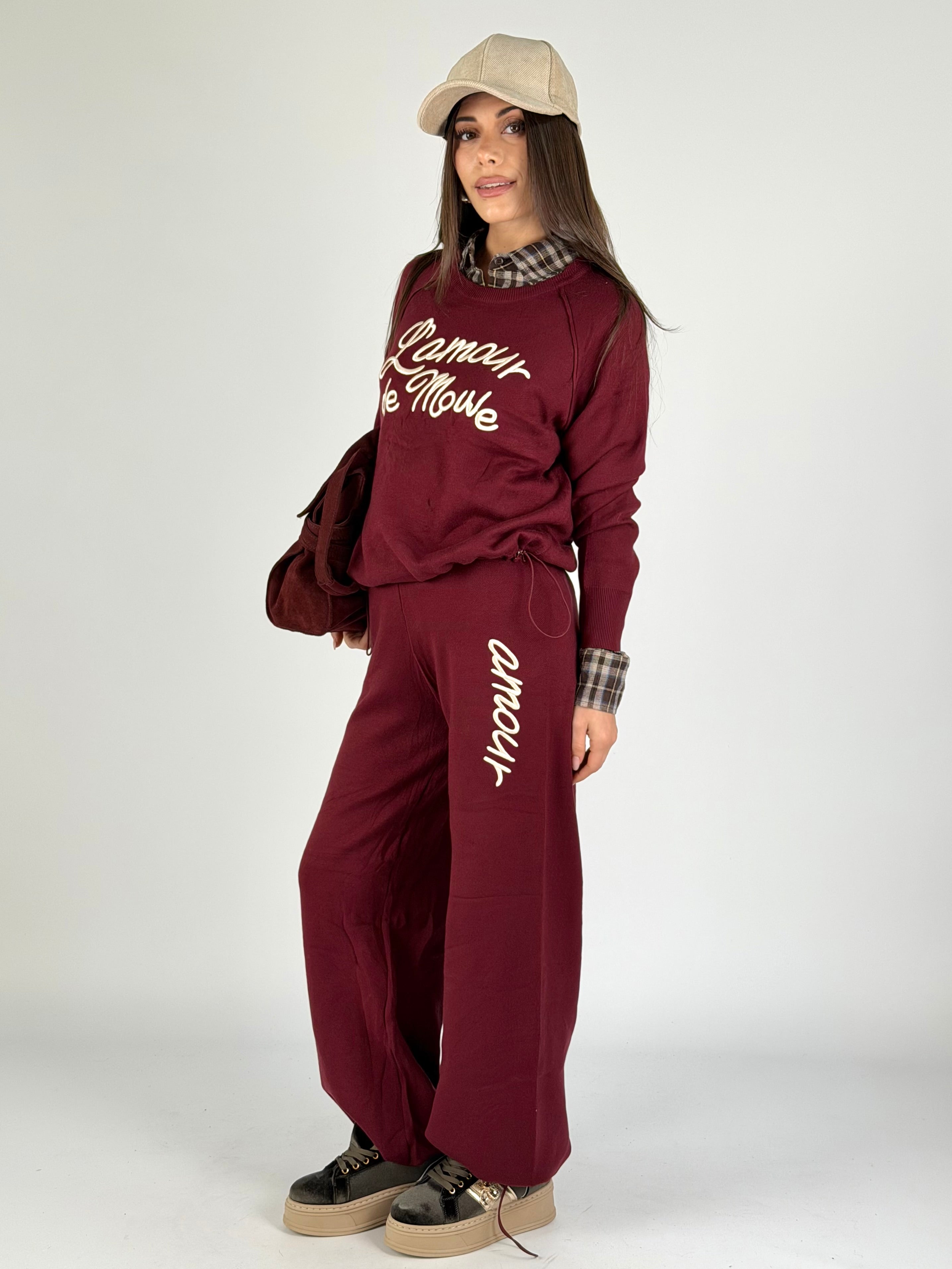 Tuta sportiva L’amour bordeaux