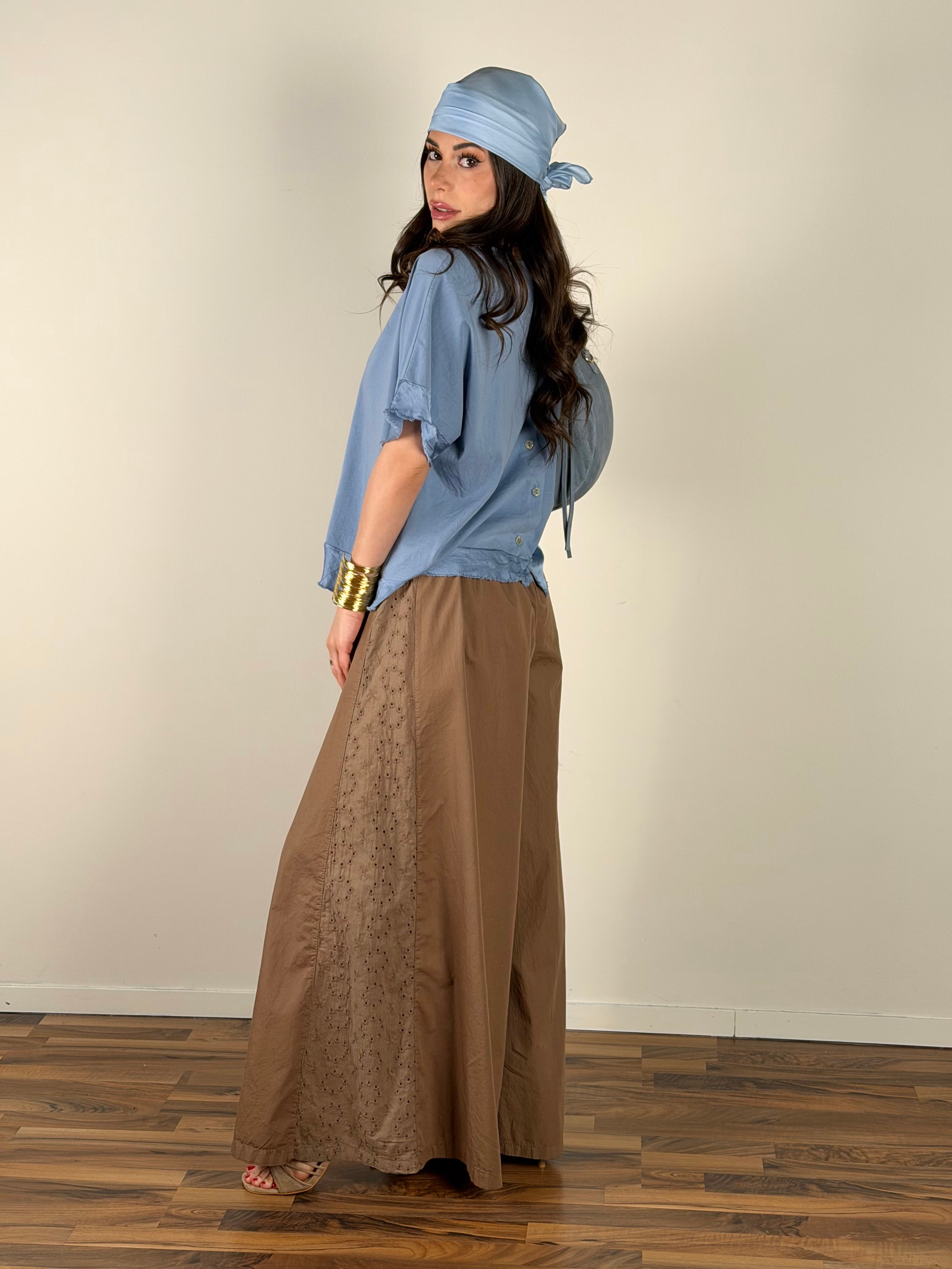 Pantalone colors pizzo sangallo tabacco