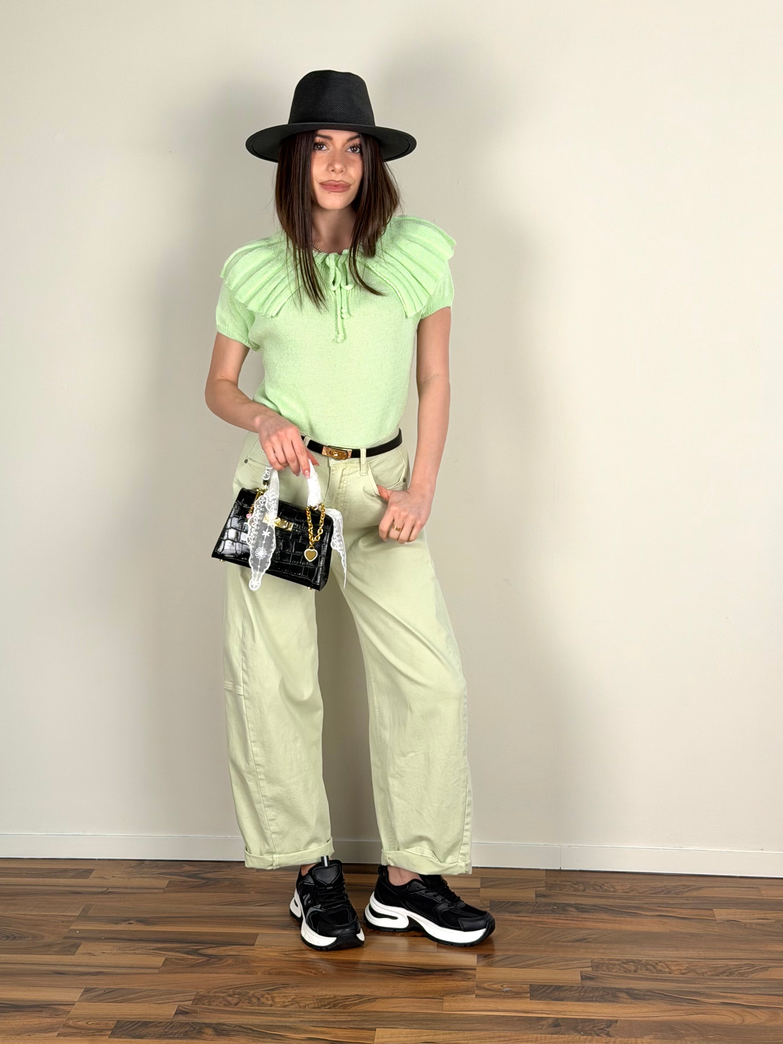 Jeans balloon colors verde pastello