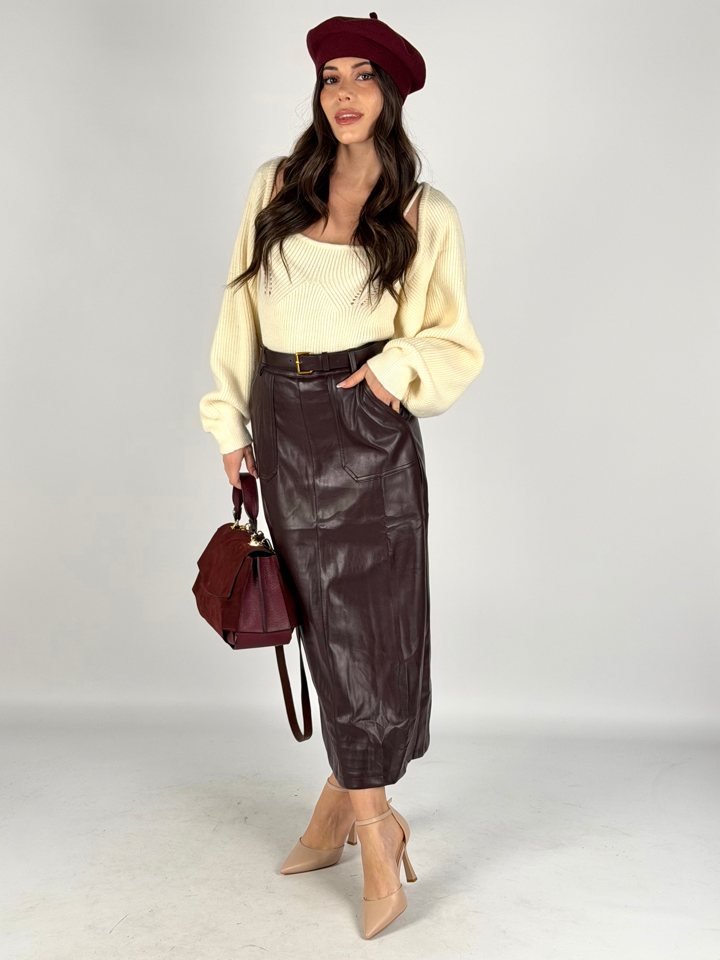 Gonna lunghette Selma bordeaux