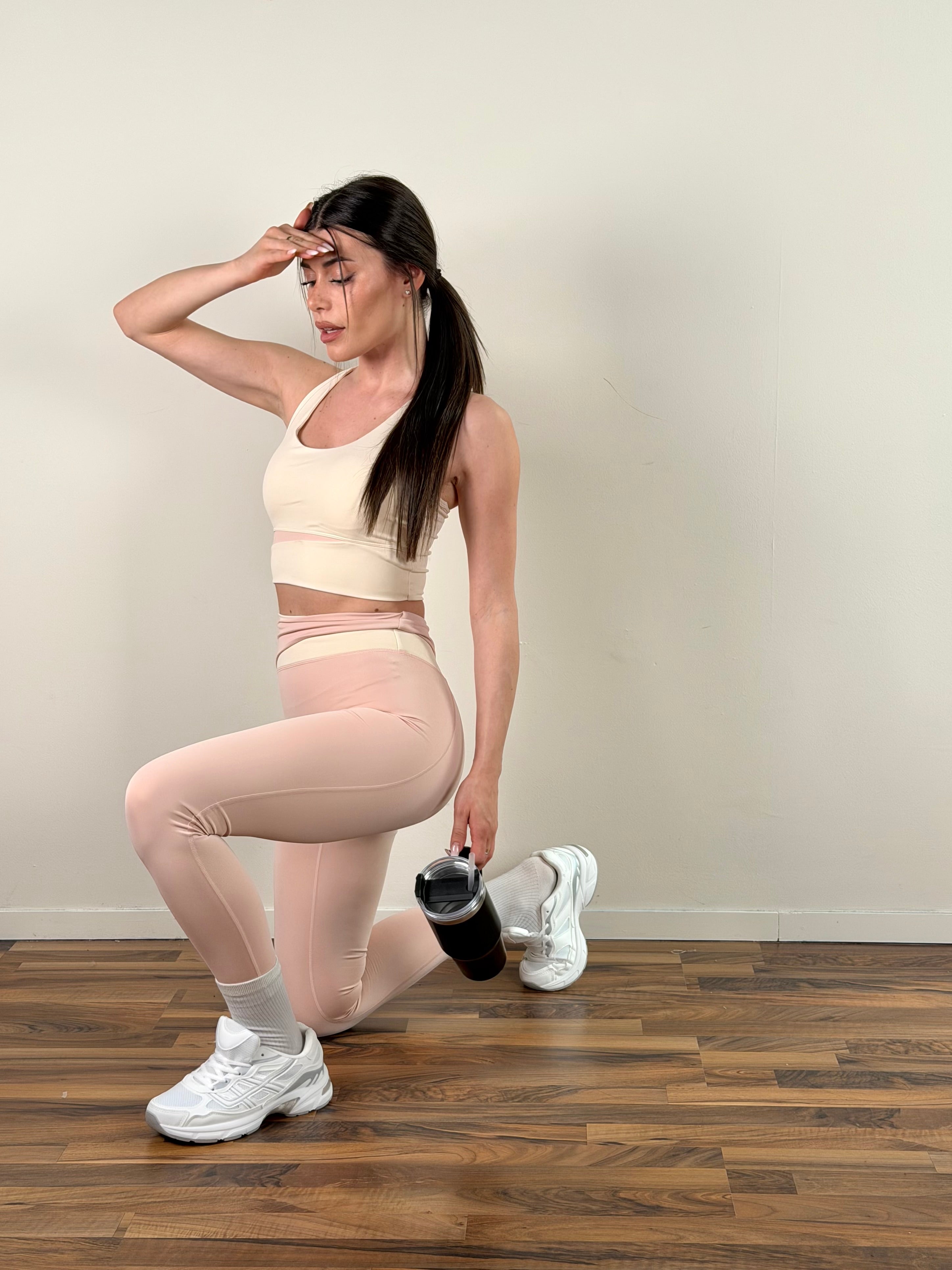 Pantalone Set sportivo bicolor rosa