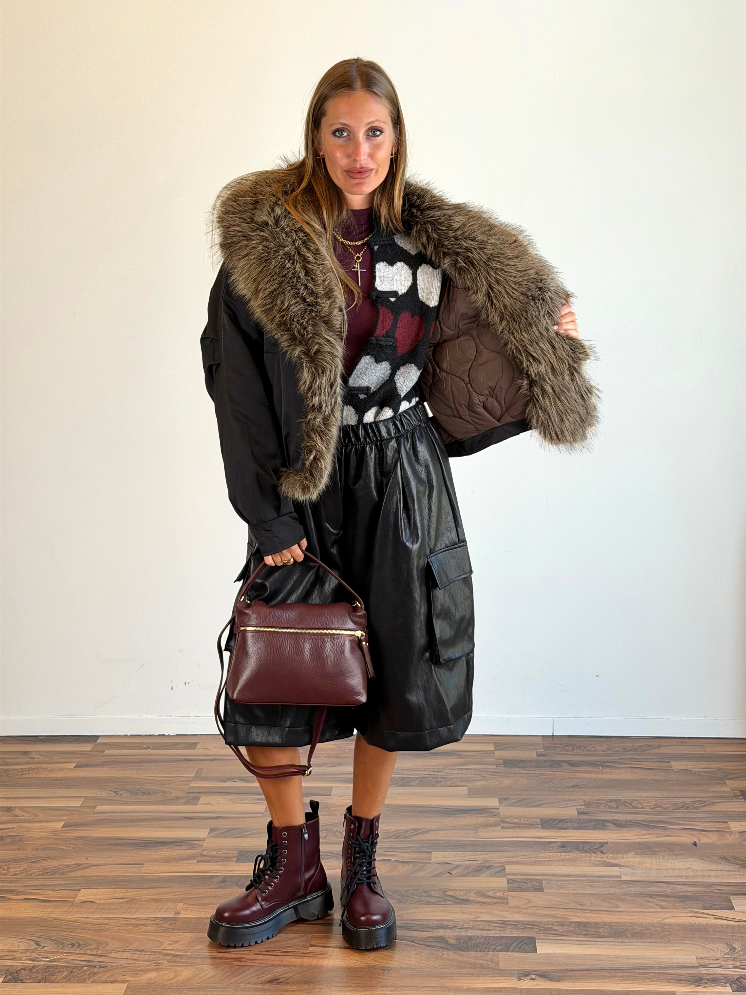 Piumino ecopelliccia Zoe nero