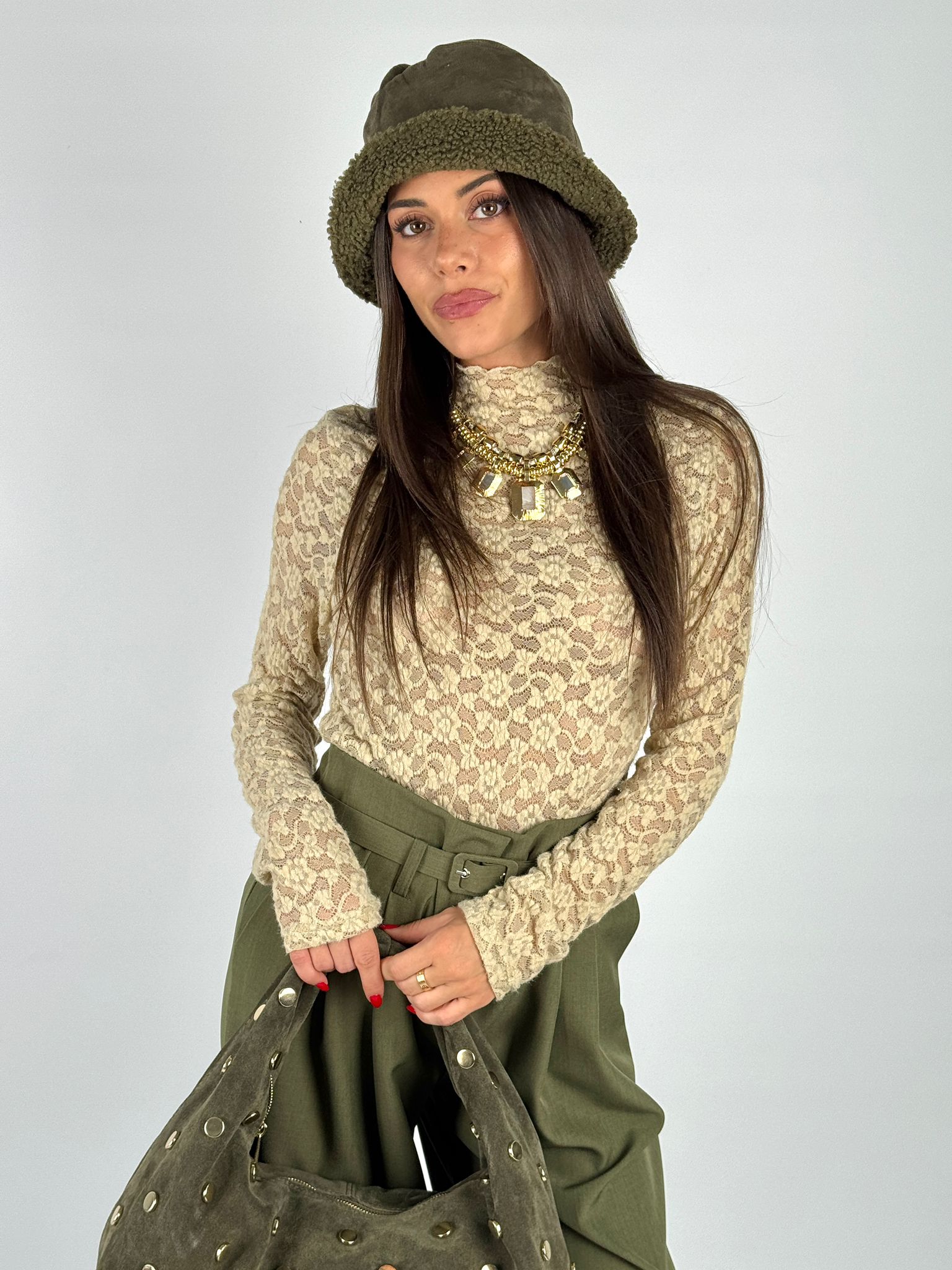 Maglia Lory pizzo beige