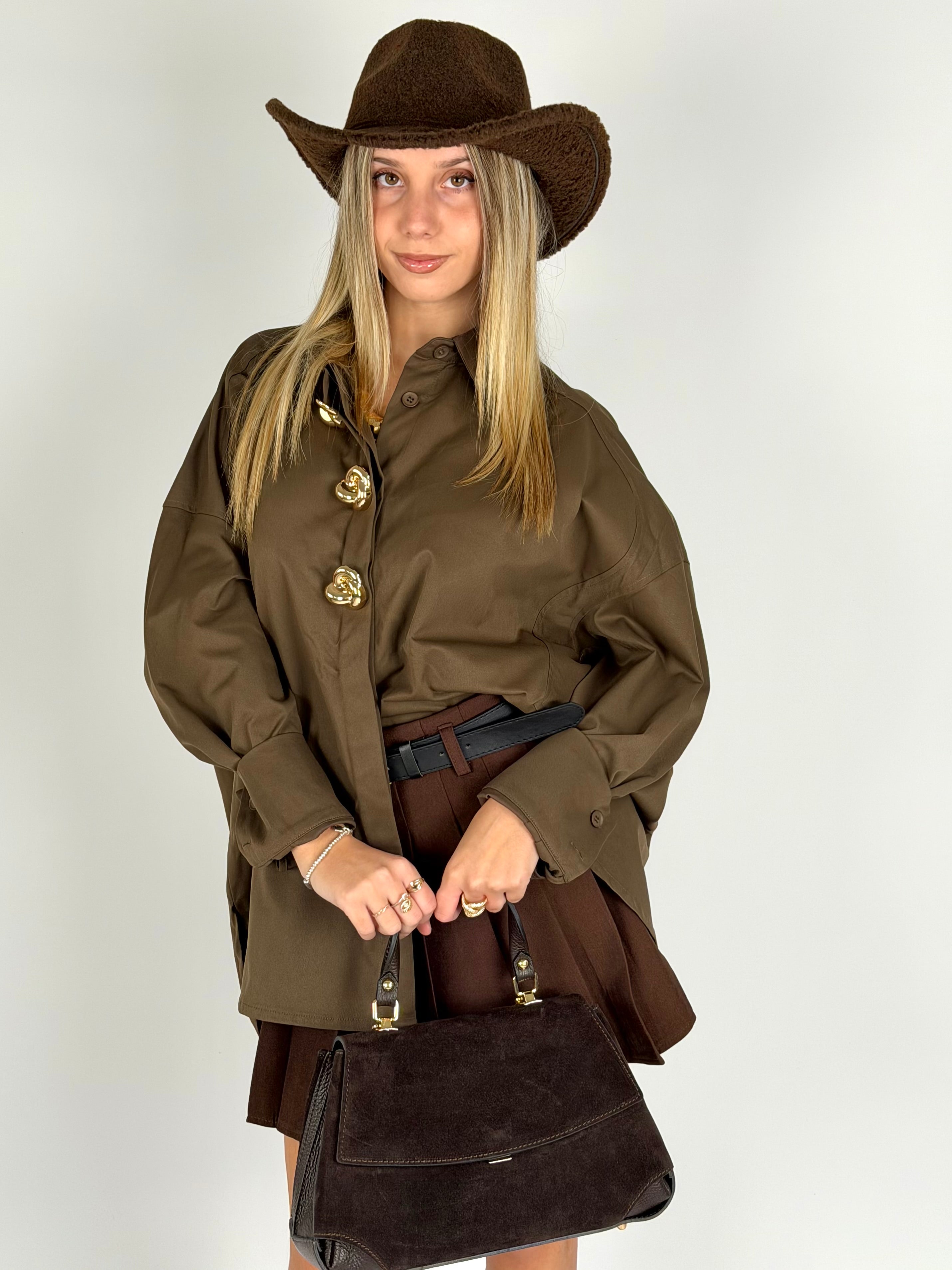 Maxi Camicia applicazioni gioiello moro