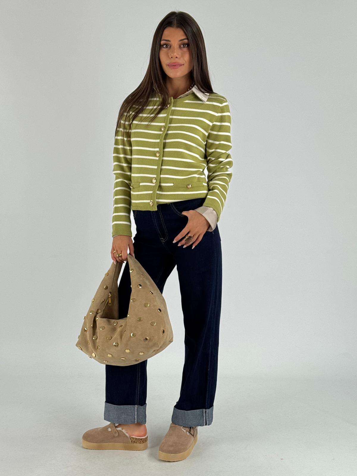 Maglioncino righe verde