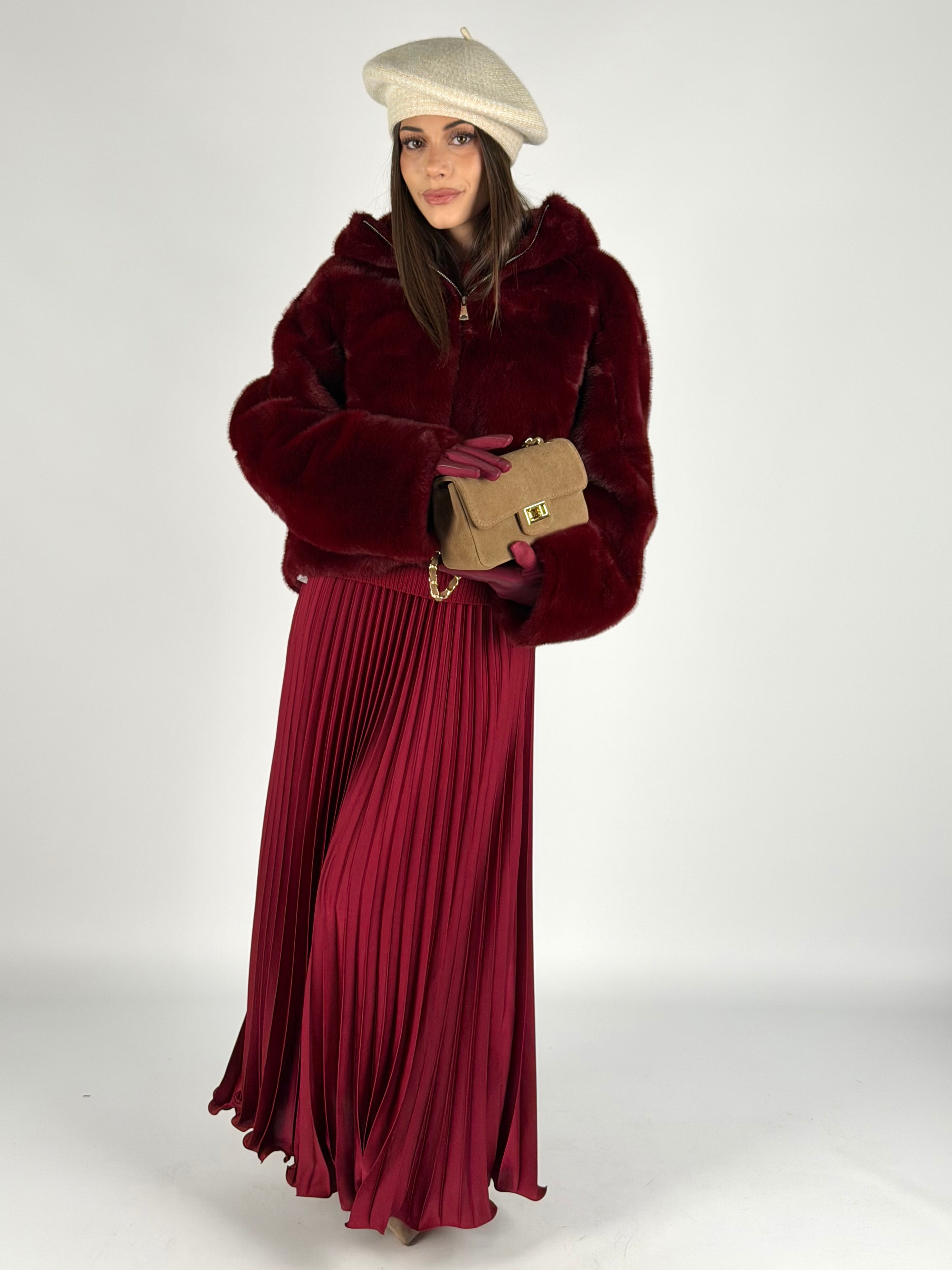Pelliccia Marisol bordeaux