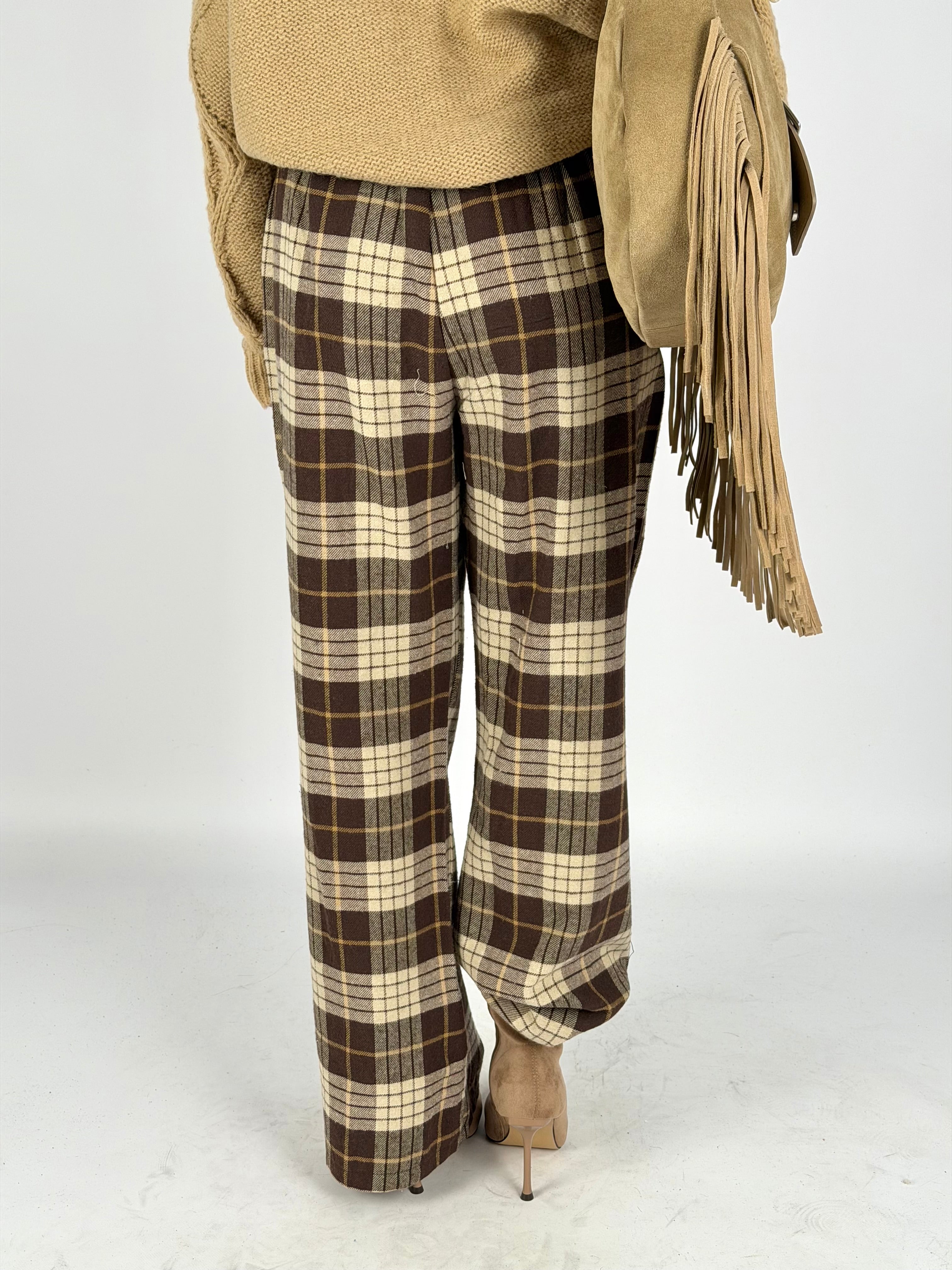 Pantalone check Perla moro