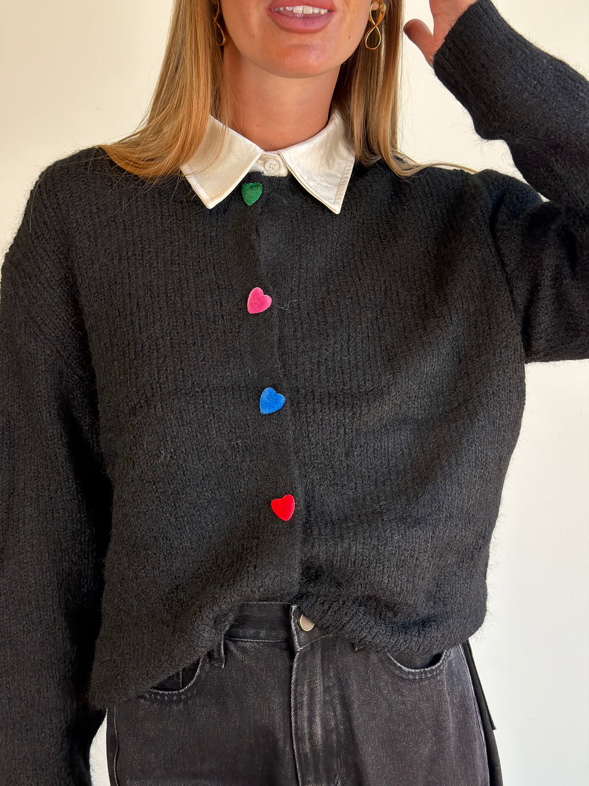 Maglia bottoni colorati nero