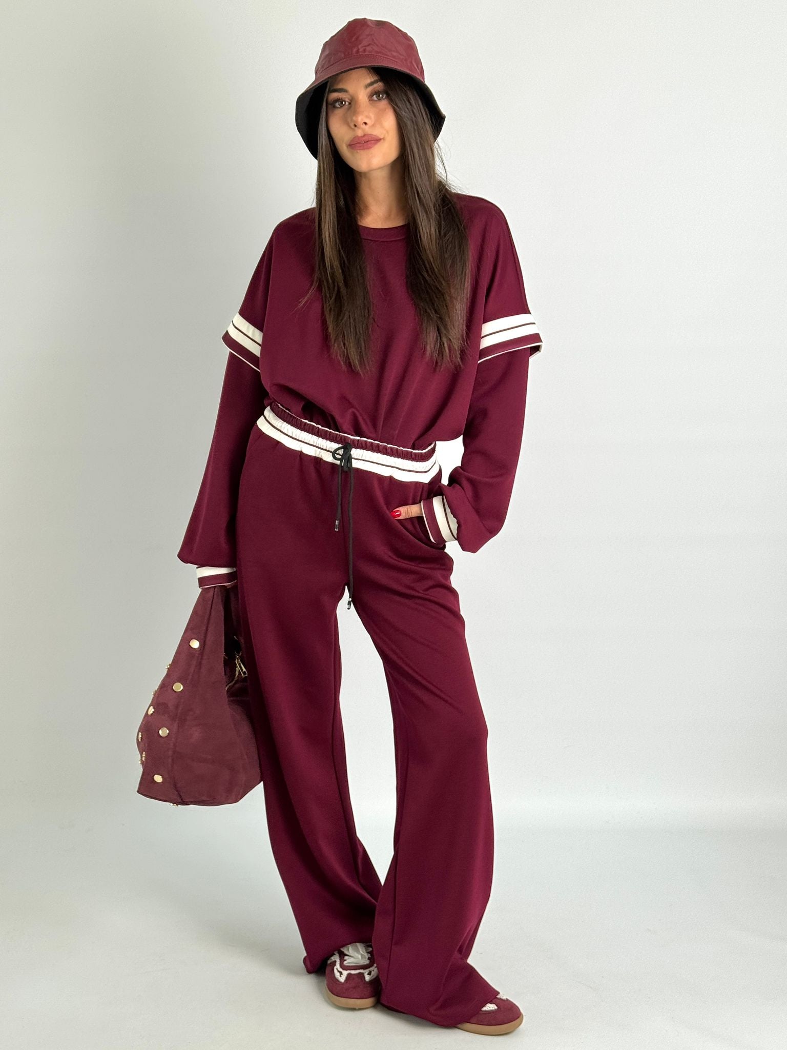 Tuta sportiva Olga bordeaux