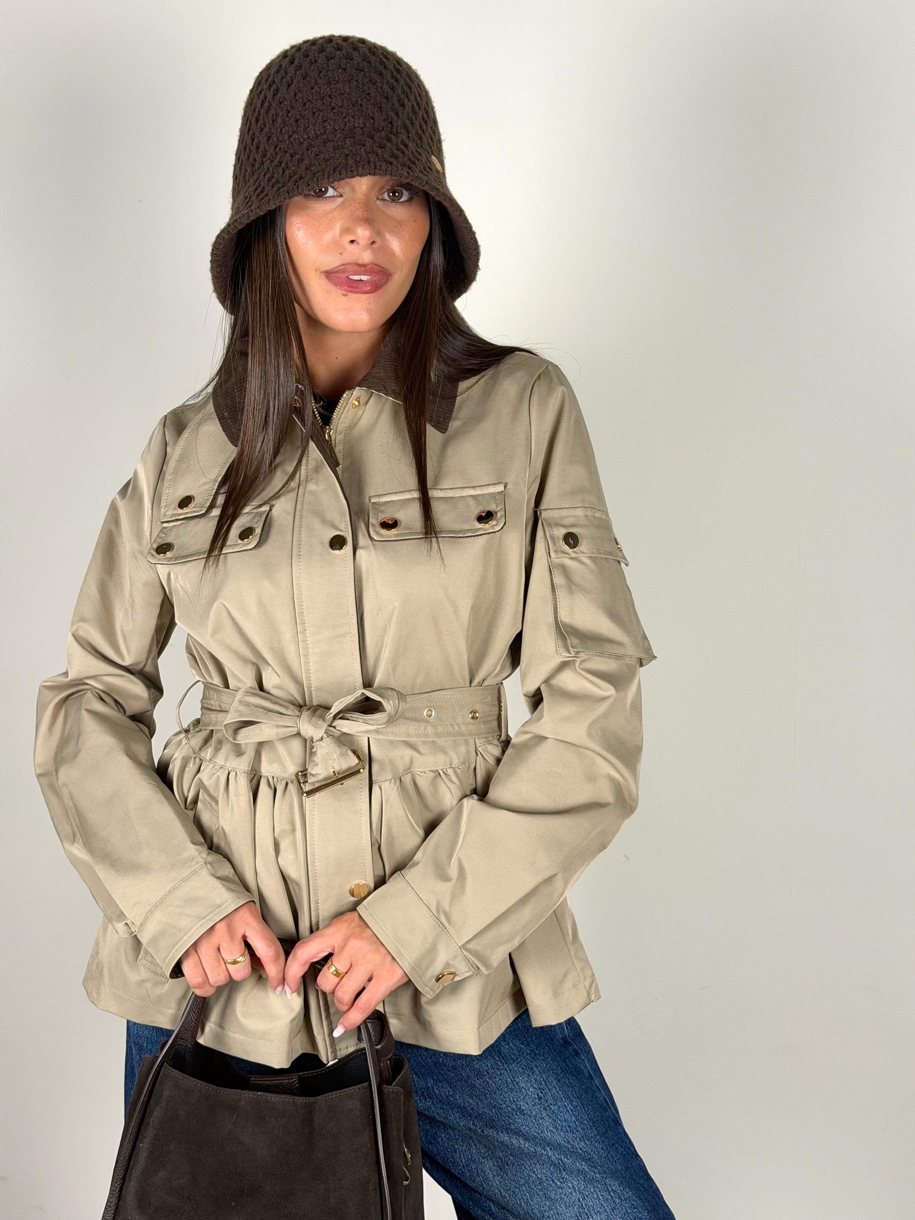 Trench colletto moro