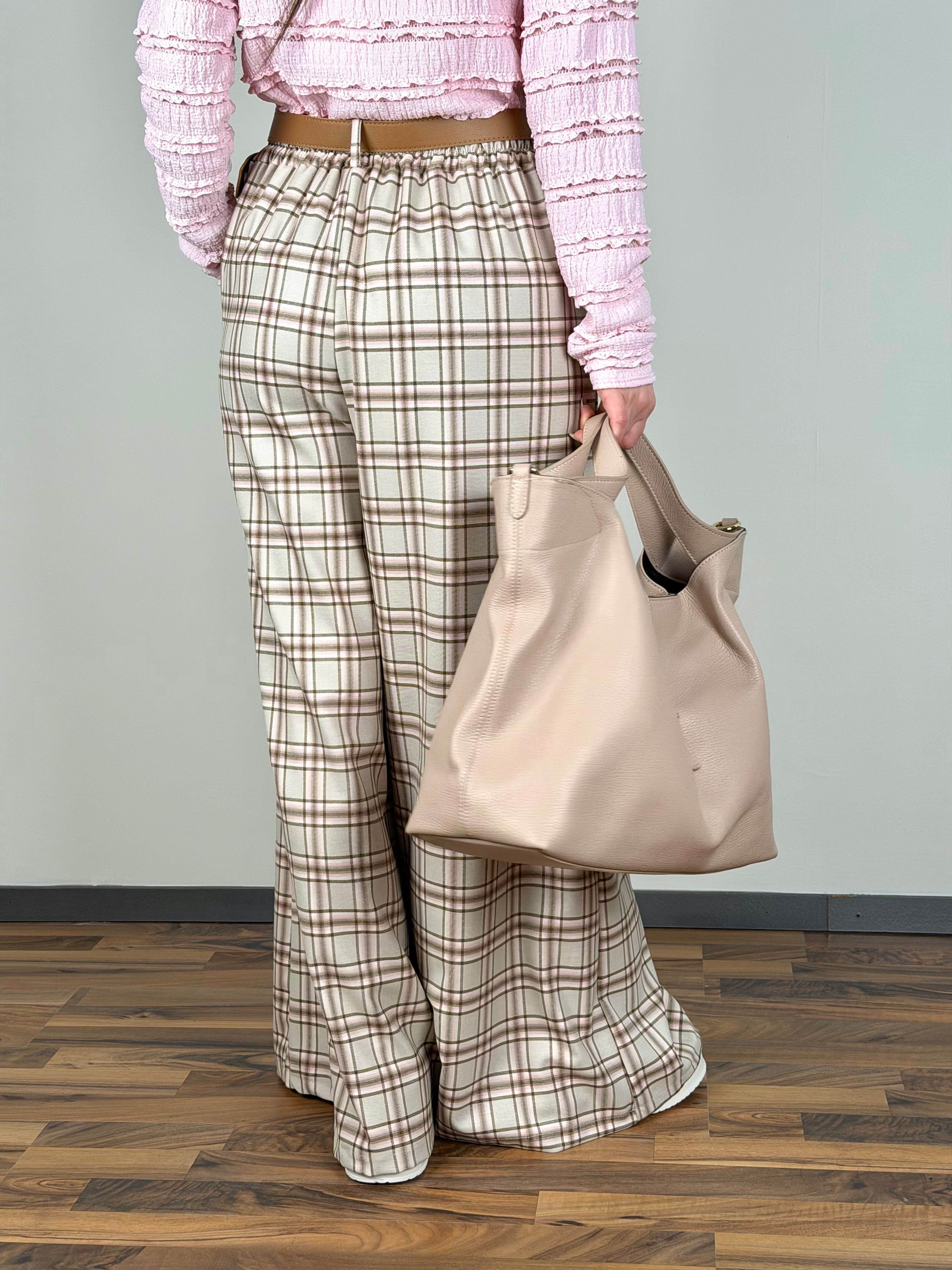 Pantalone check Siria beige