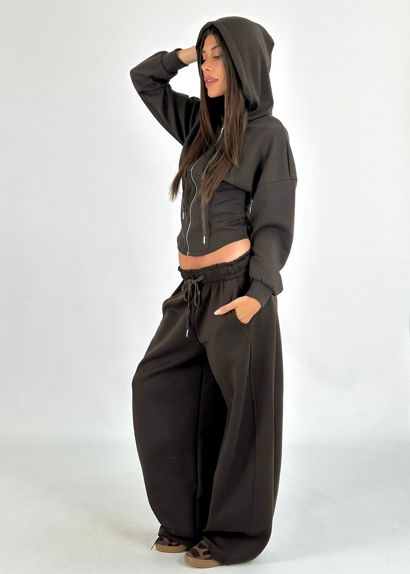 Felpa tuta sportiva Gemma marrone