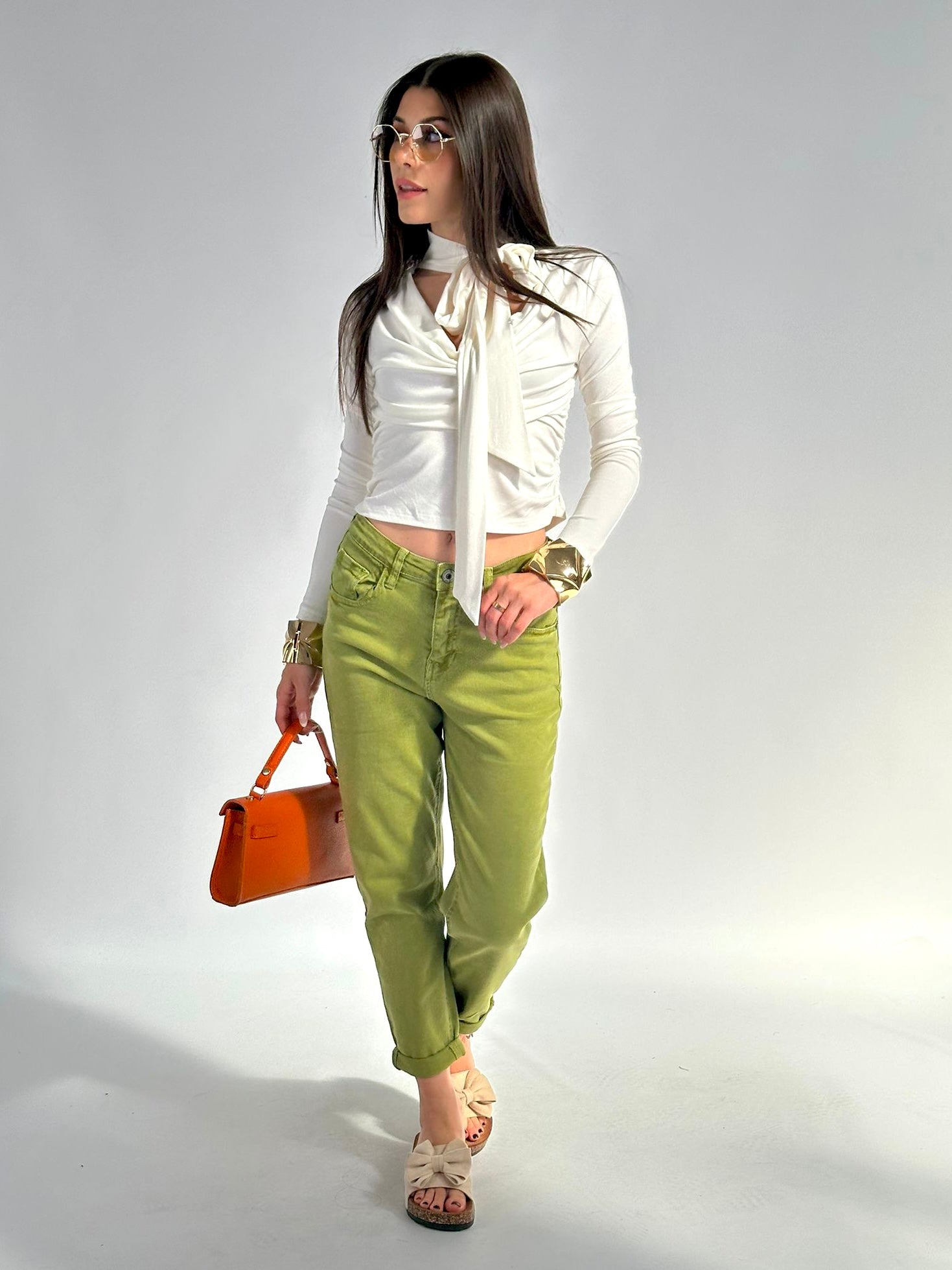 Jeans Iris verde acido