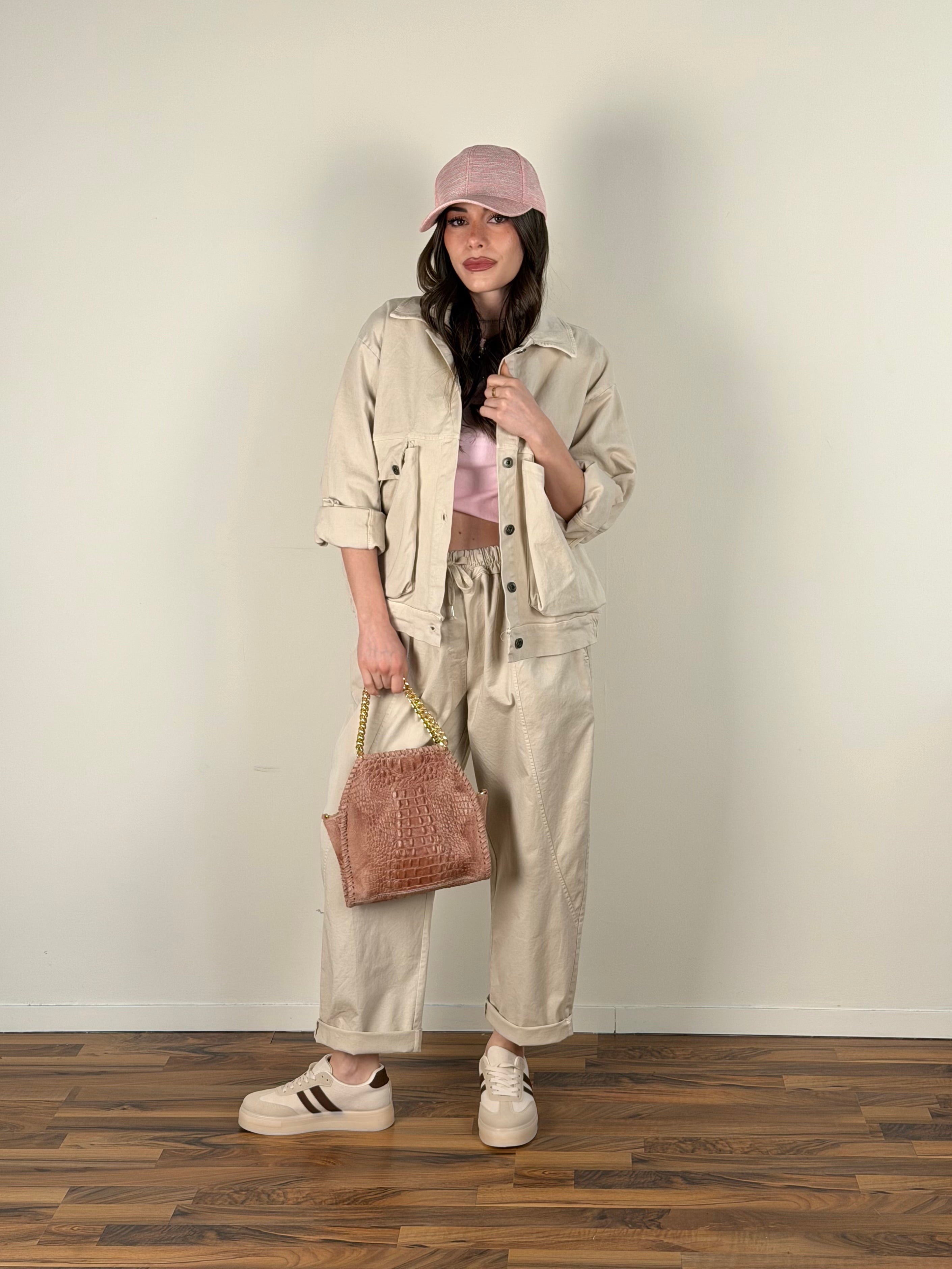 Giubbino jeans Carmen beige