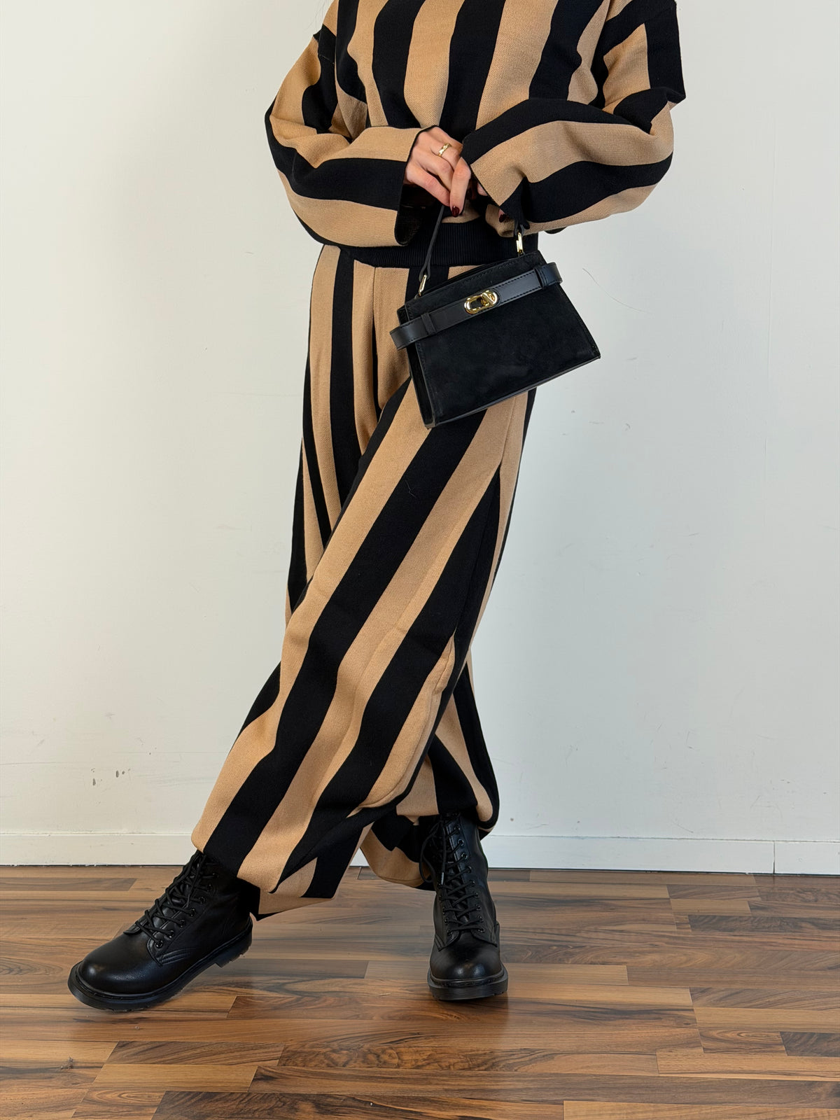 Pantalone tuta Zebra Camel/nero
