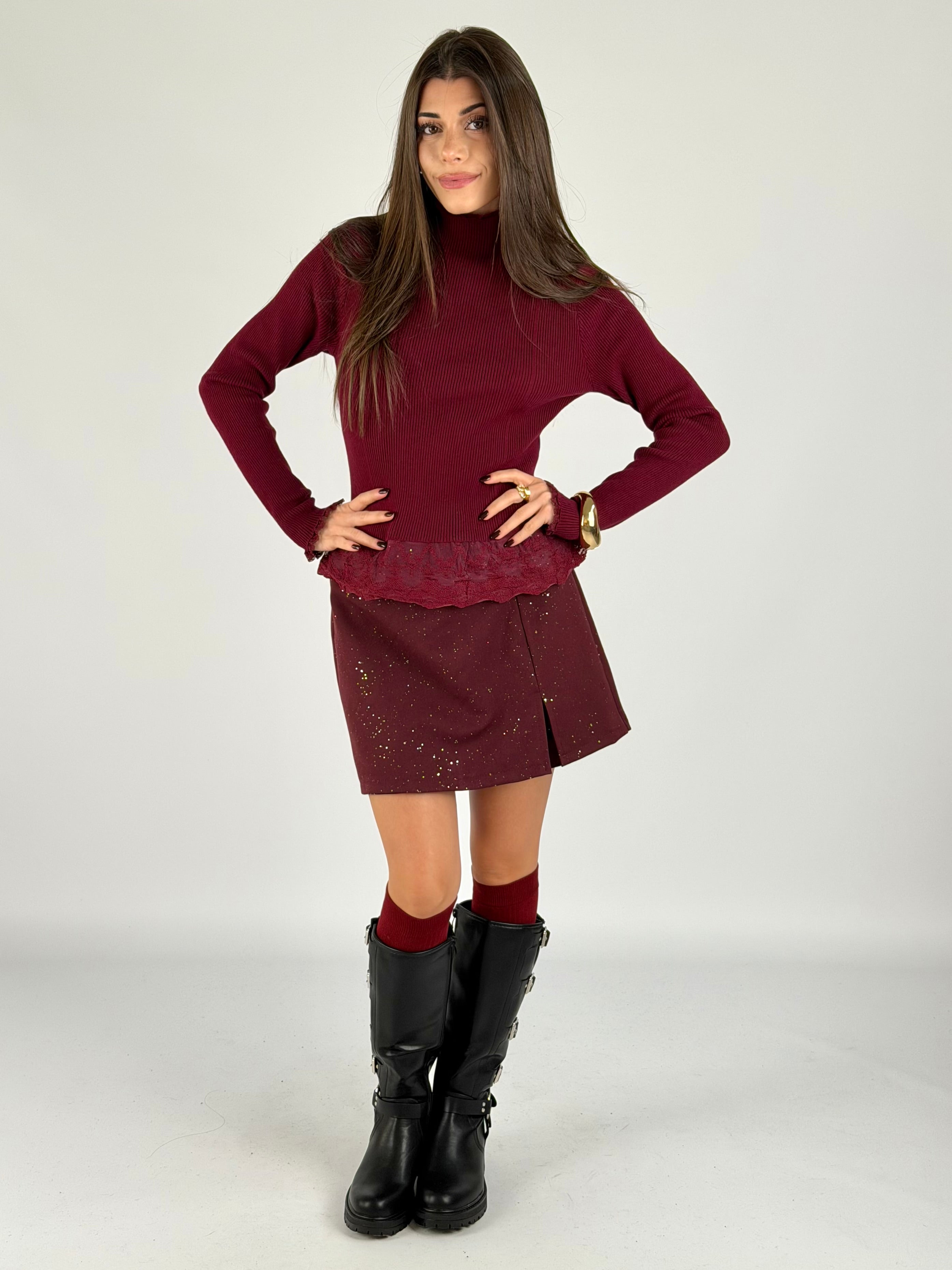 Maglia Nina bordeaux