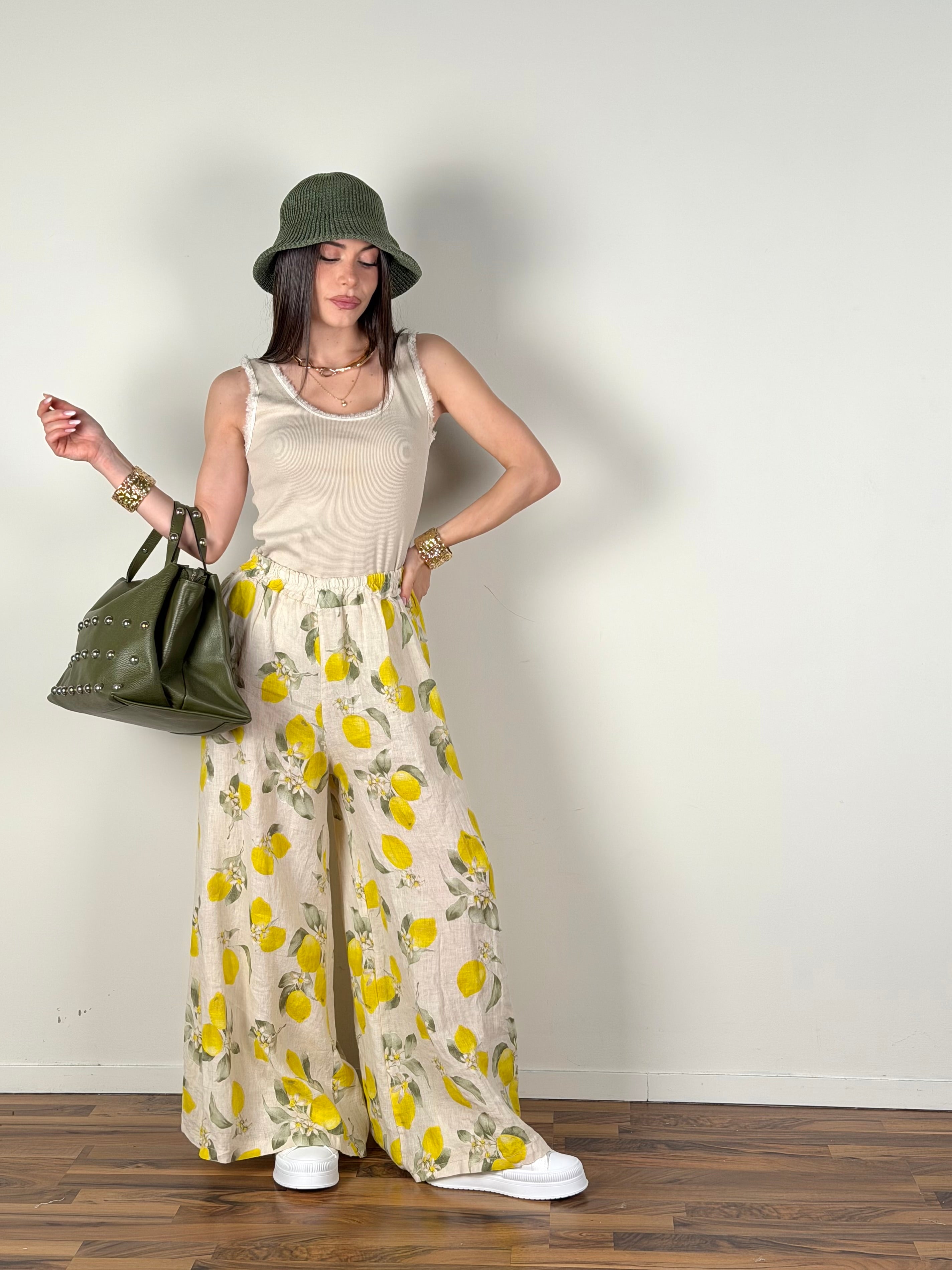 Pantalone puro lino LEMON