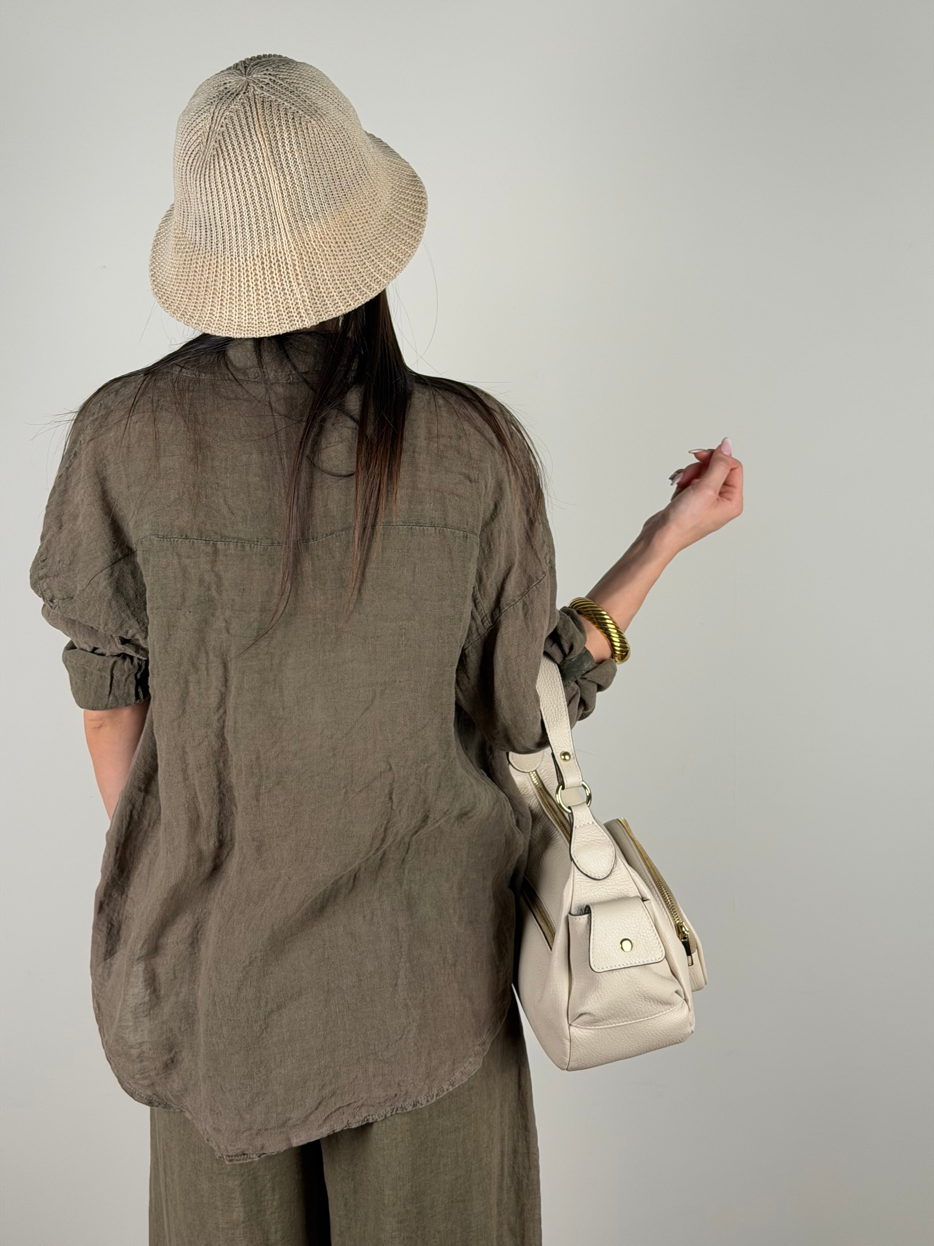 Camicia puro lino Siena verde