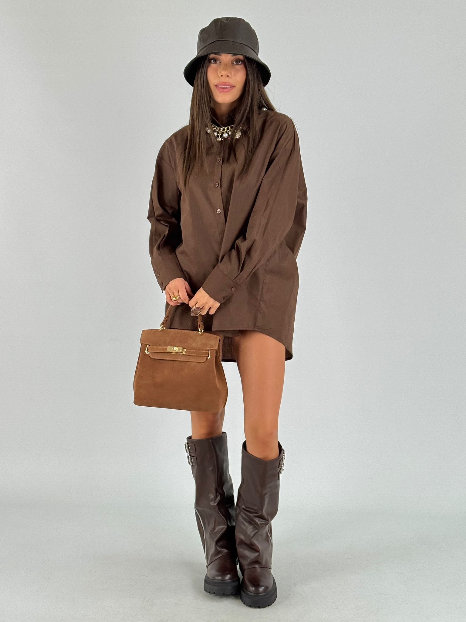 Maxi Camicia ilary marrone