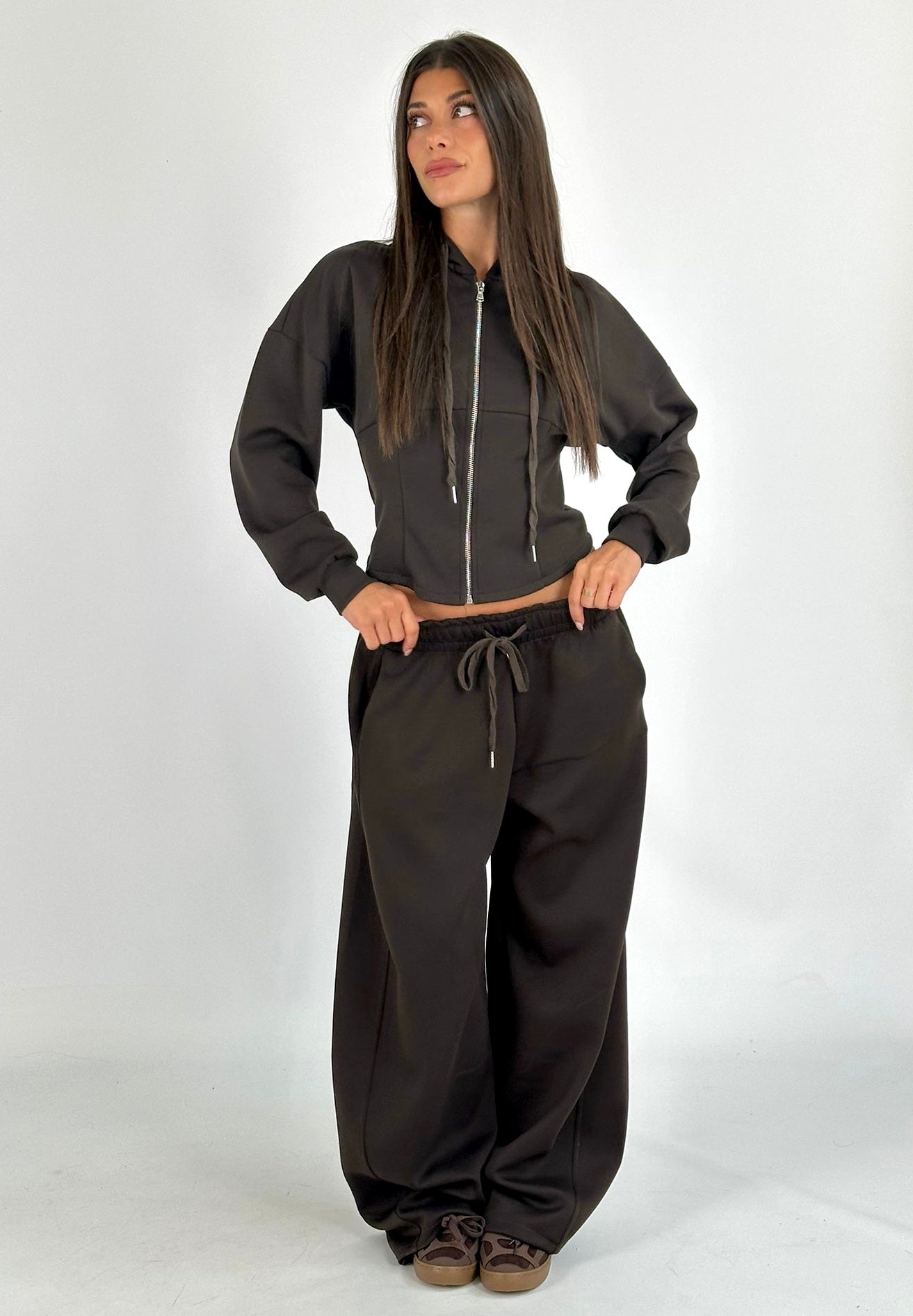 Felpa tuta sportiva Gemma marrone