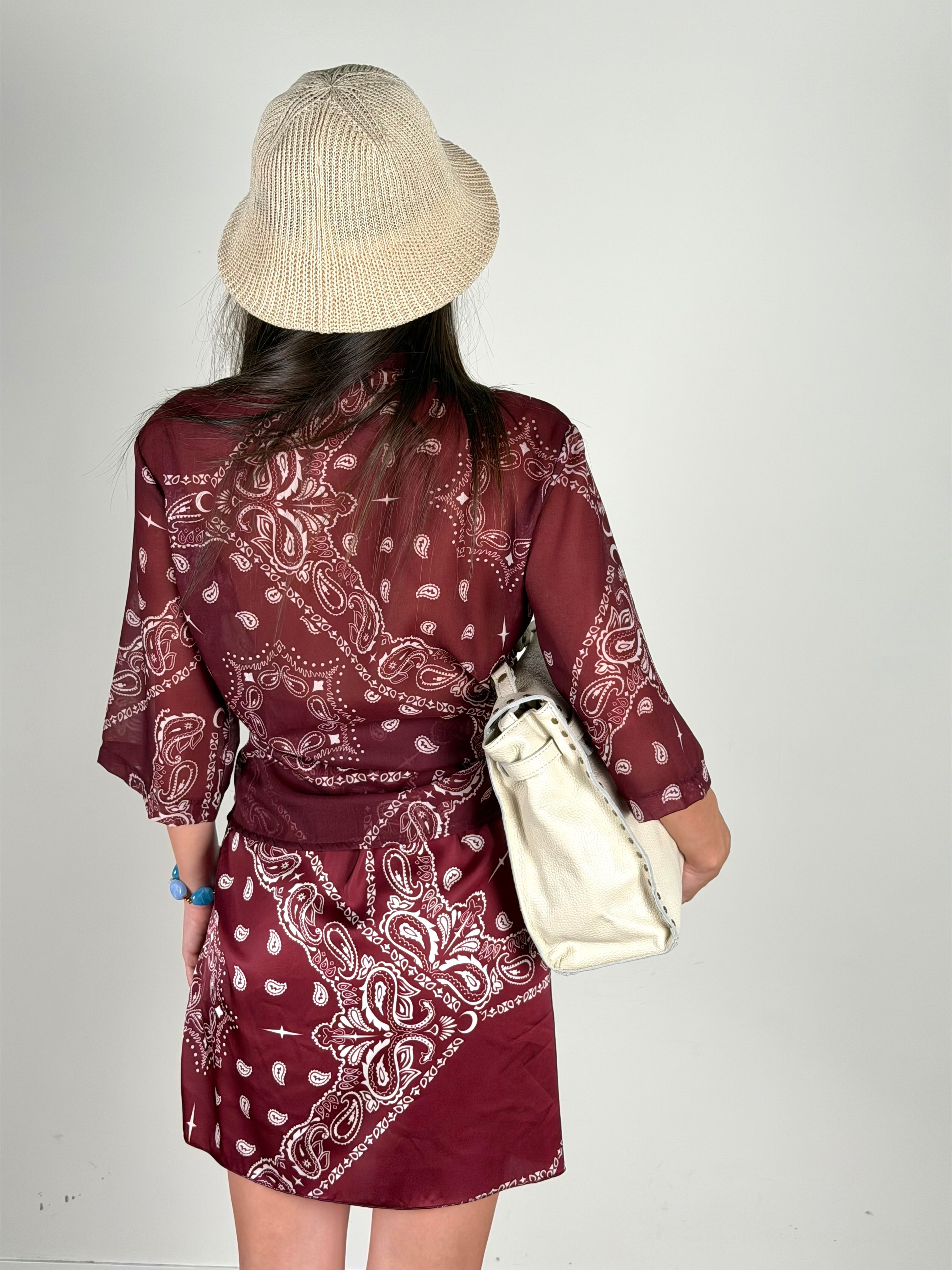 Gonna pareo bandana bordeaux