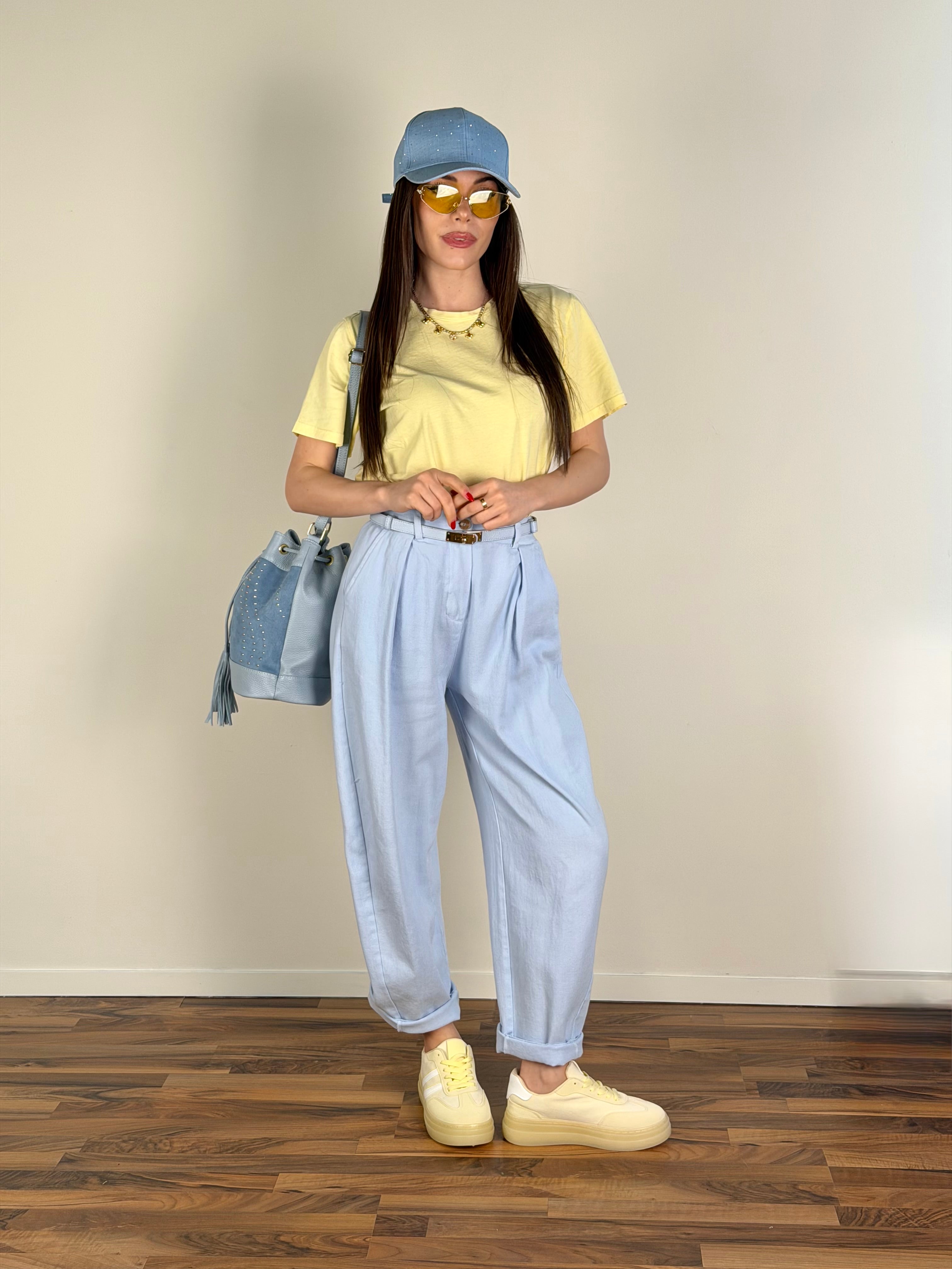 T-shirt monocolore gialla