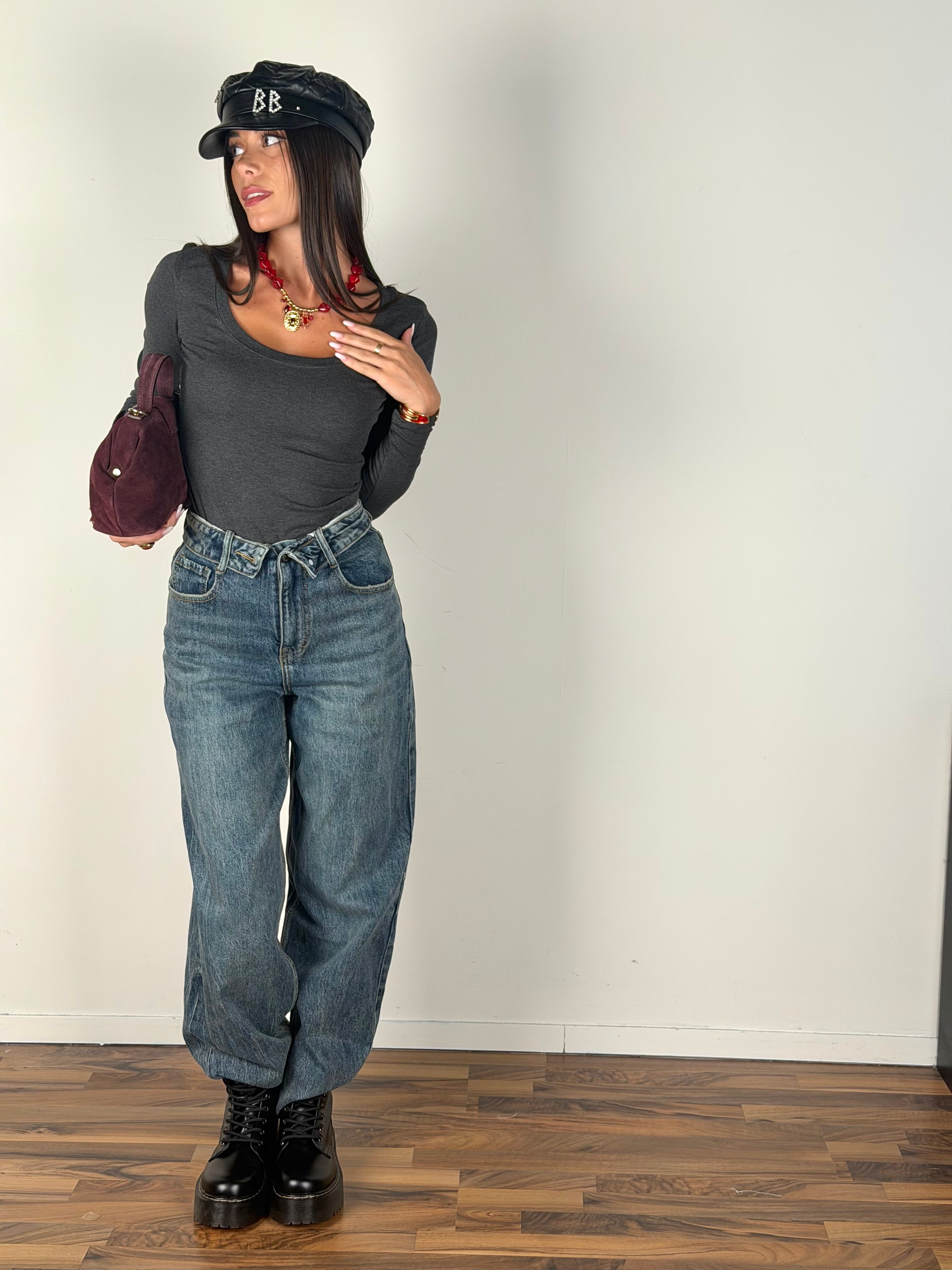 Jeans con risvolto