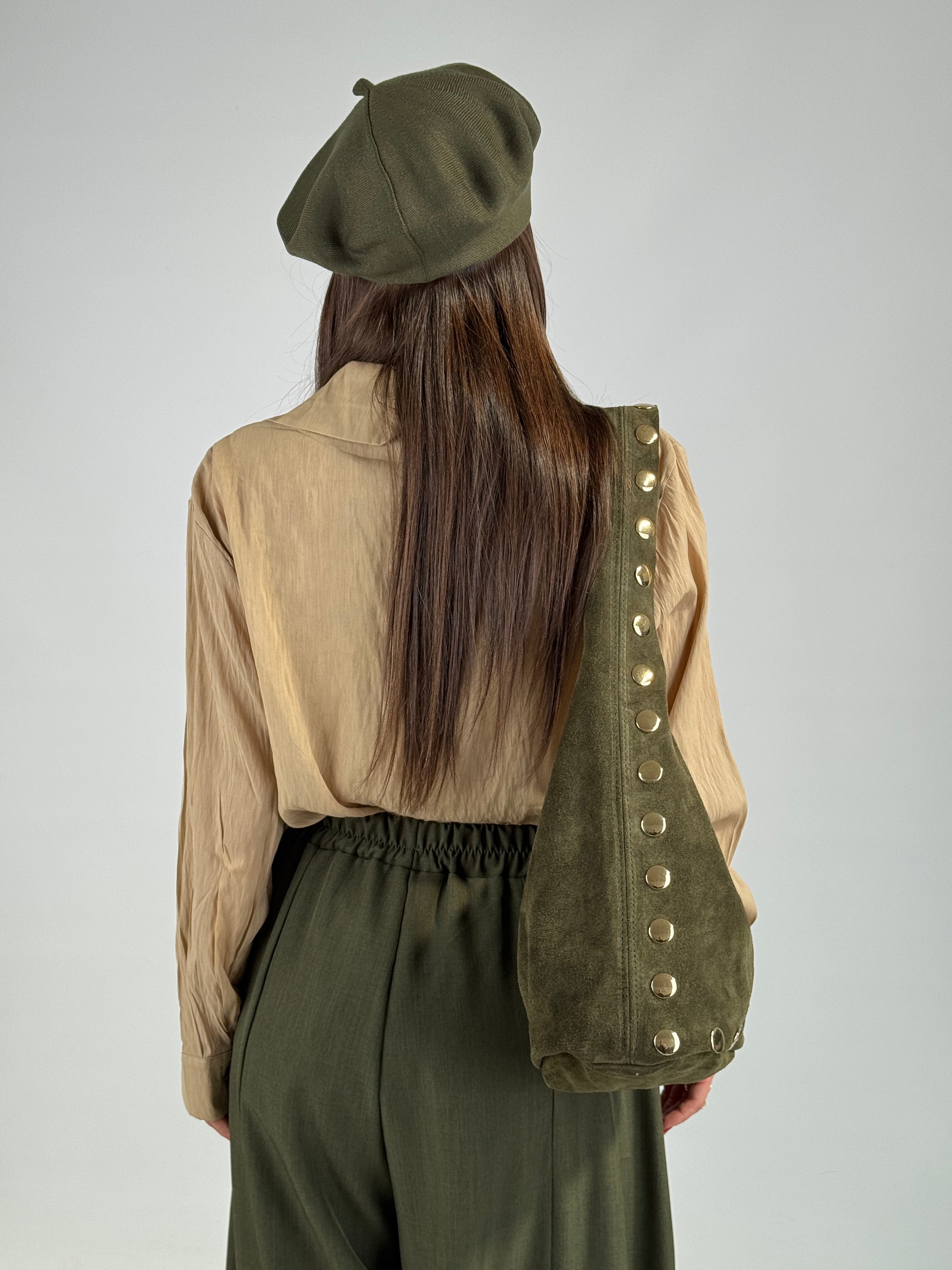 Camicia con maglia pizzo beige