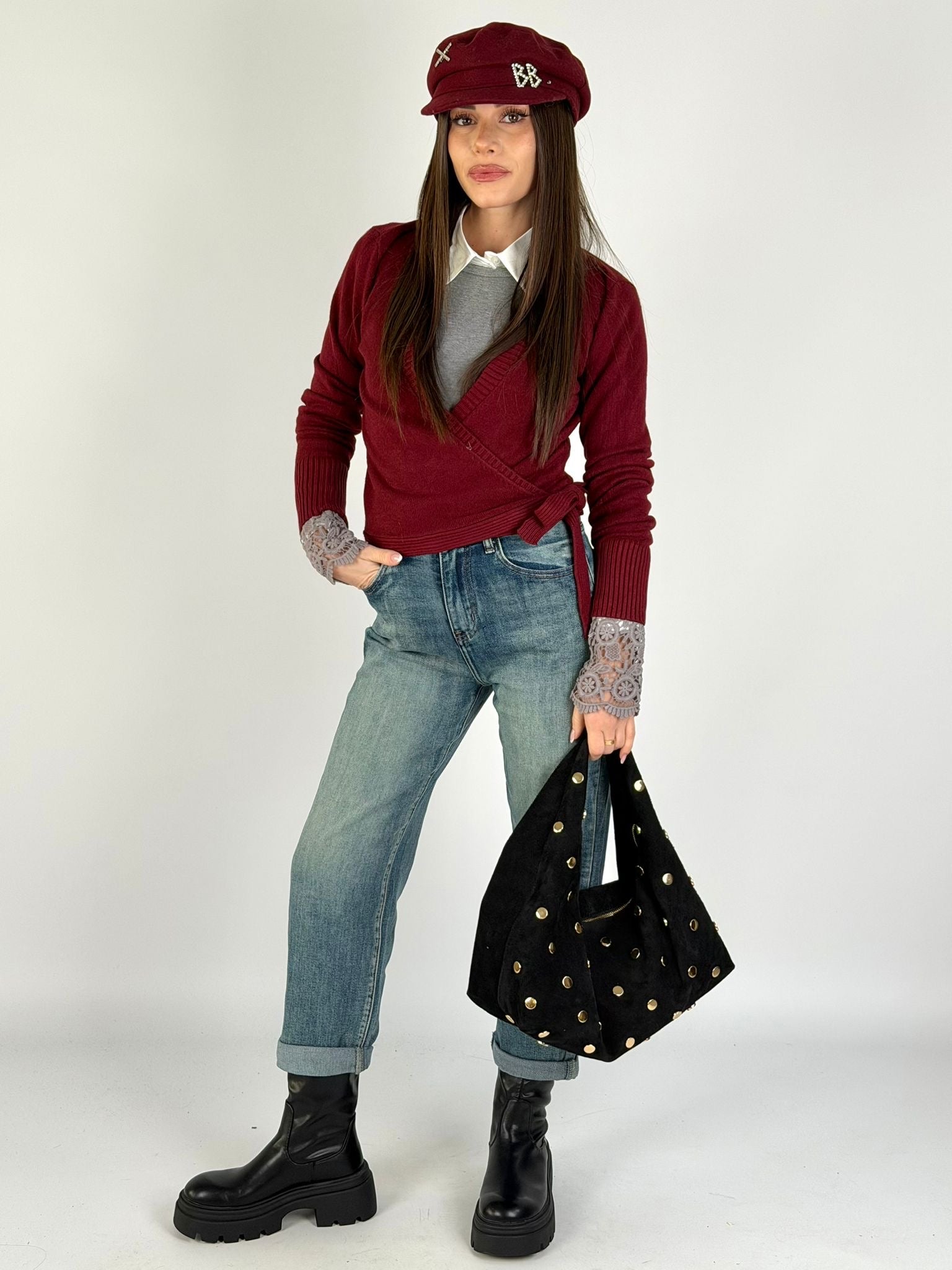 Maglia scaldacuore bordeaux