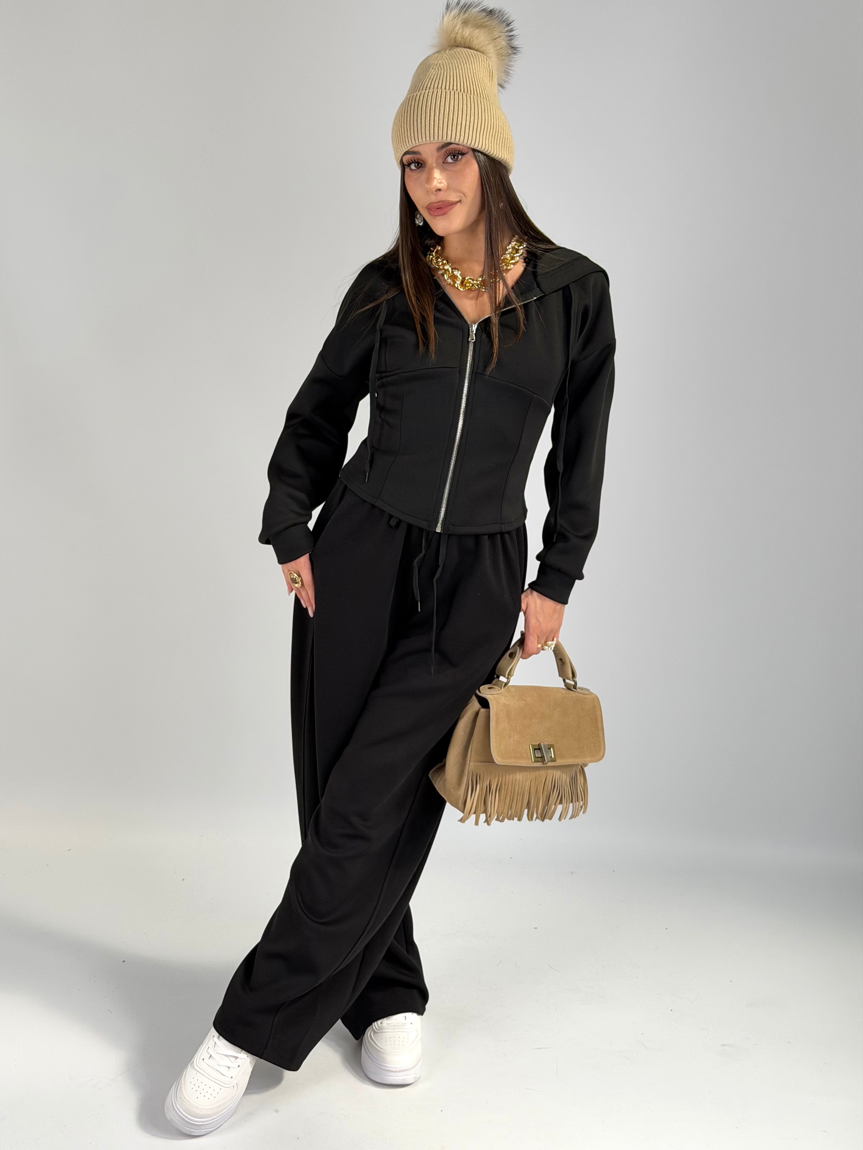 Felpa tuta sportiva Evelyn nero