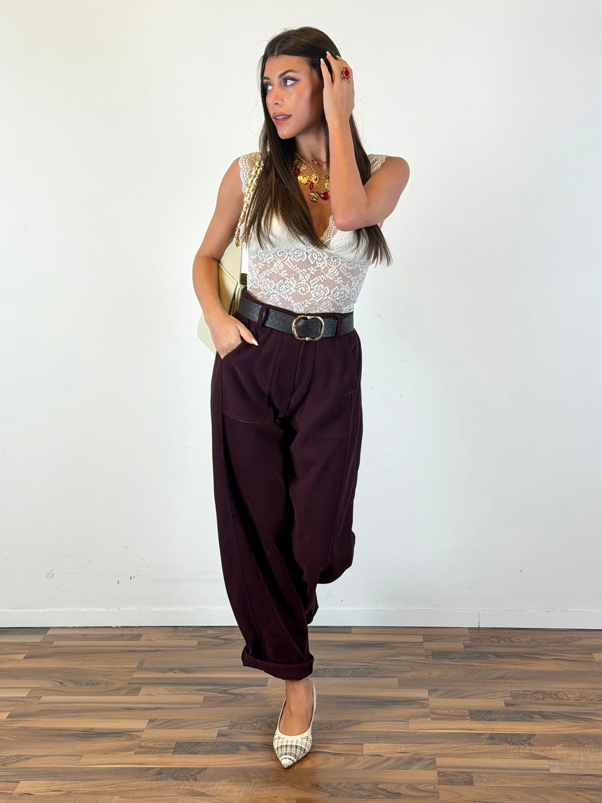 Pantalone Kate bordeaux