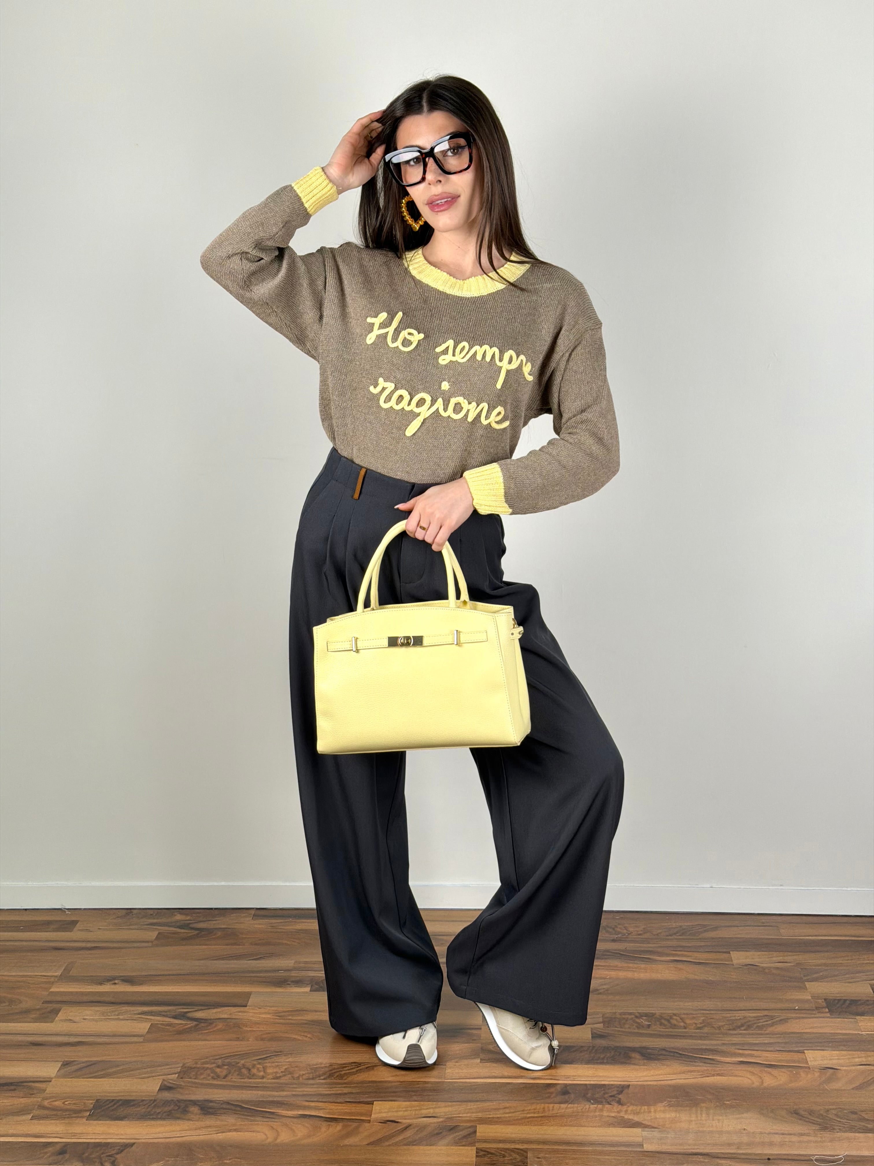 Maglia “ho sempre ragione” base moro/gialla