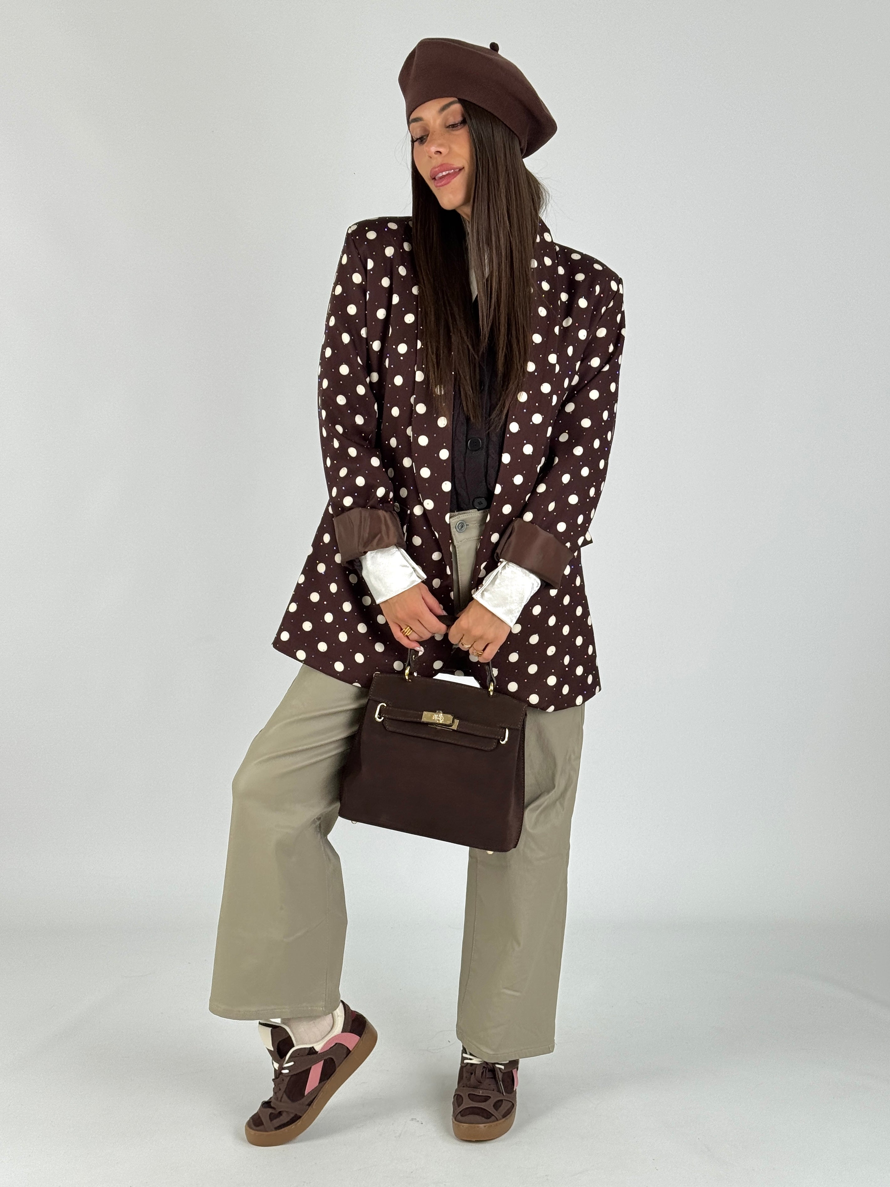 Giacca pois zirconi moro