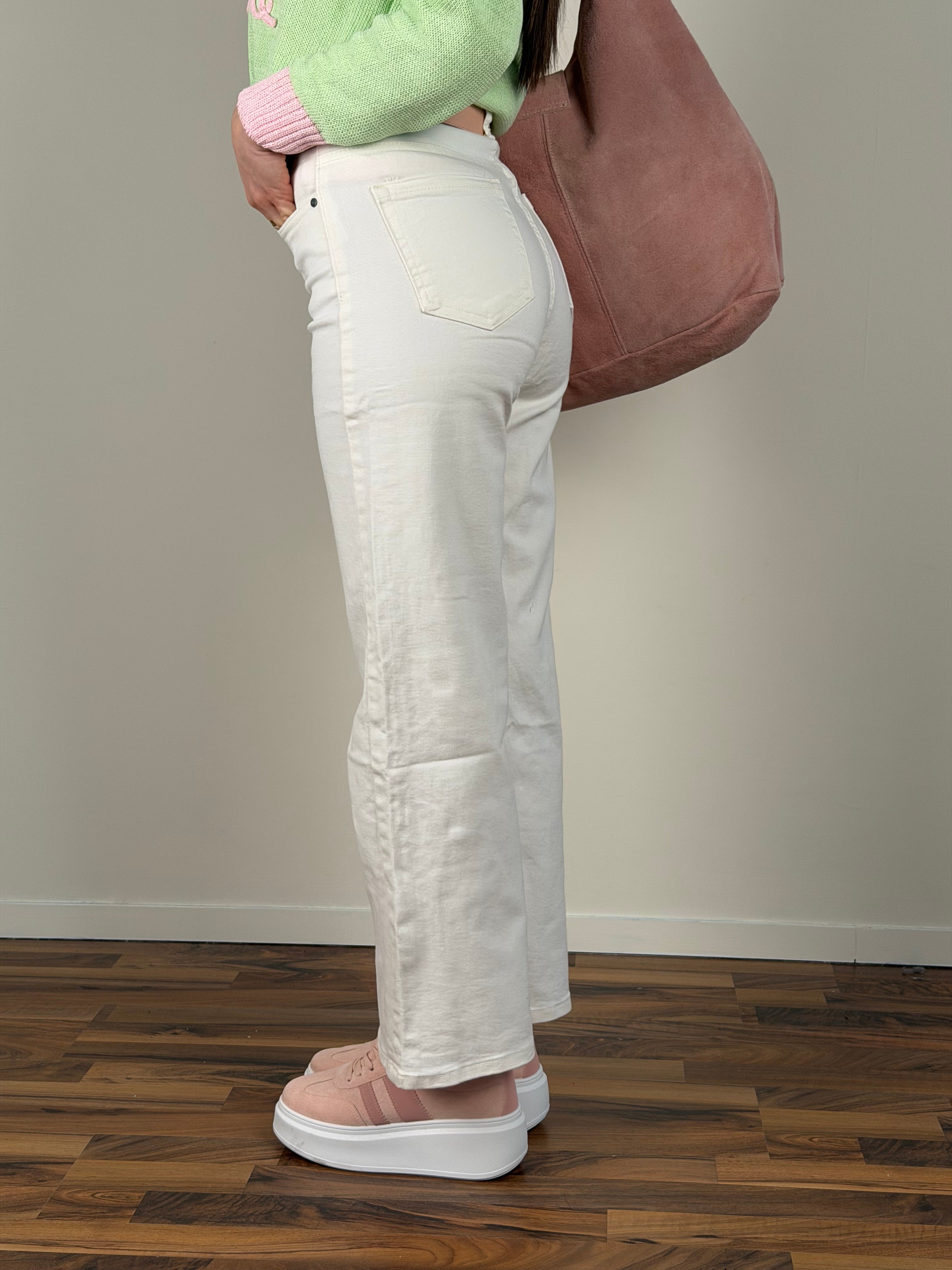 Jeans marcy palazzo bianco