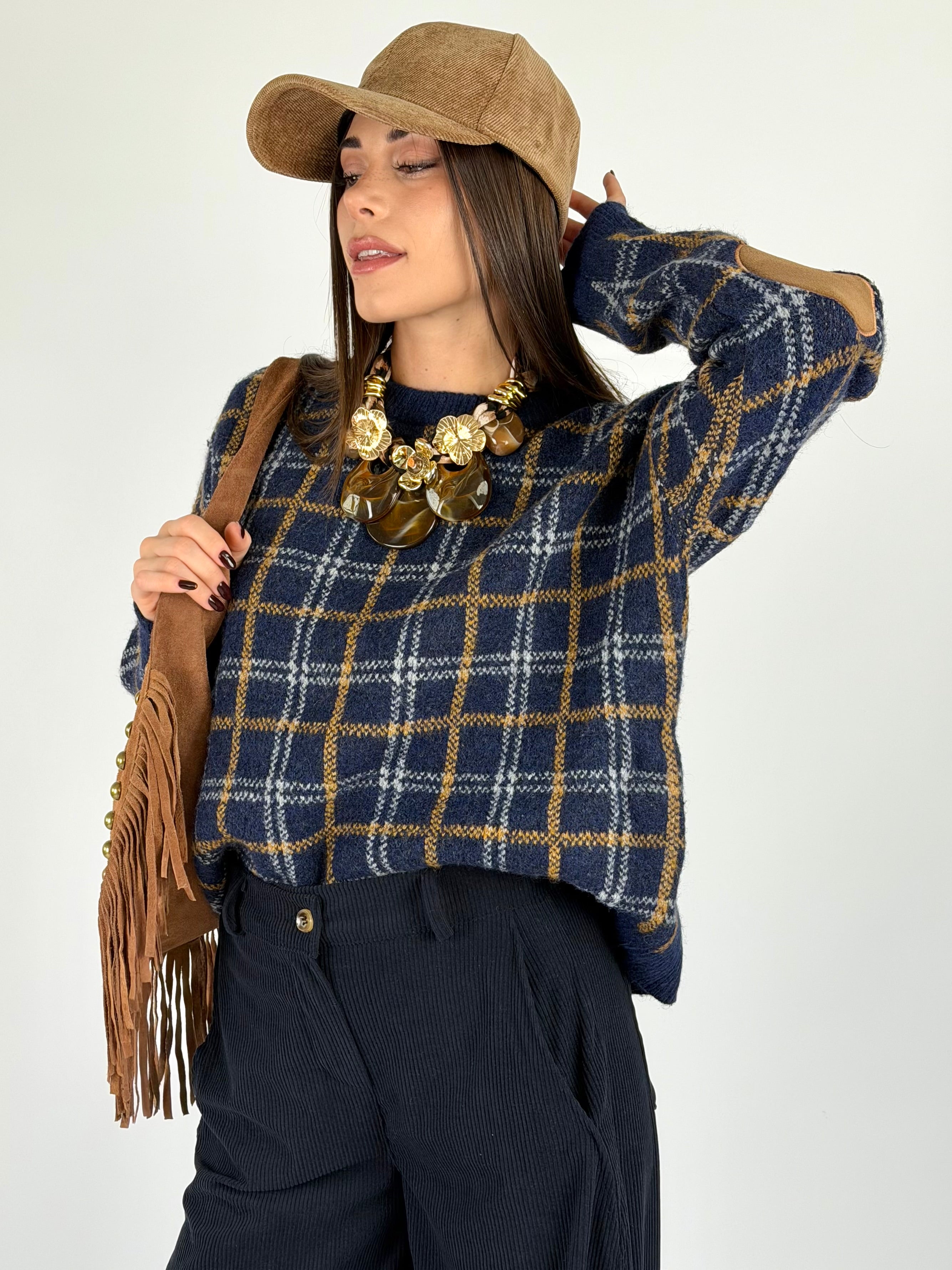 Maglia Selene check blu