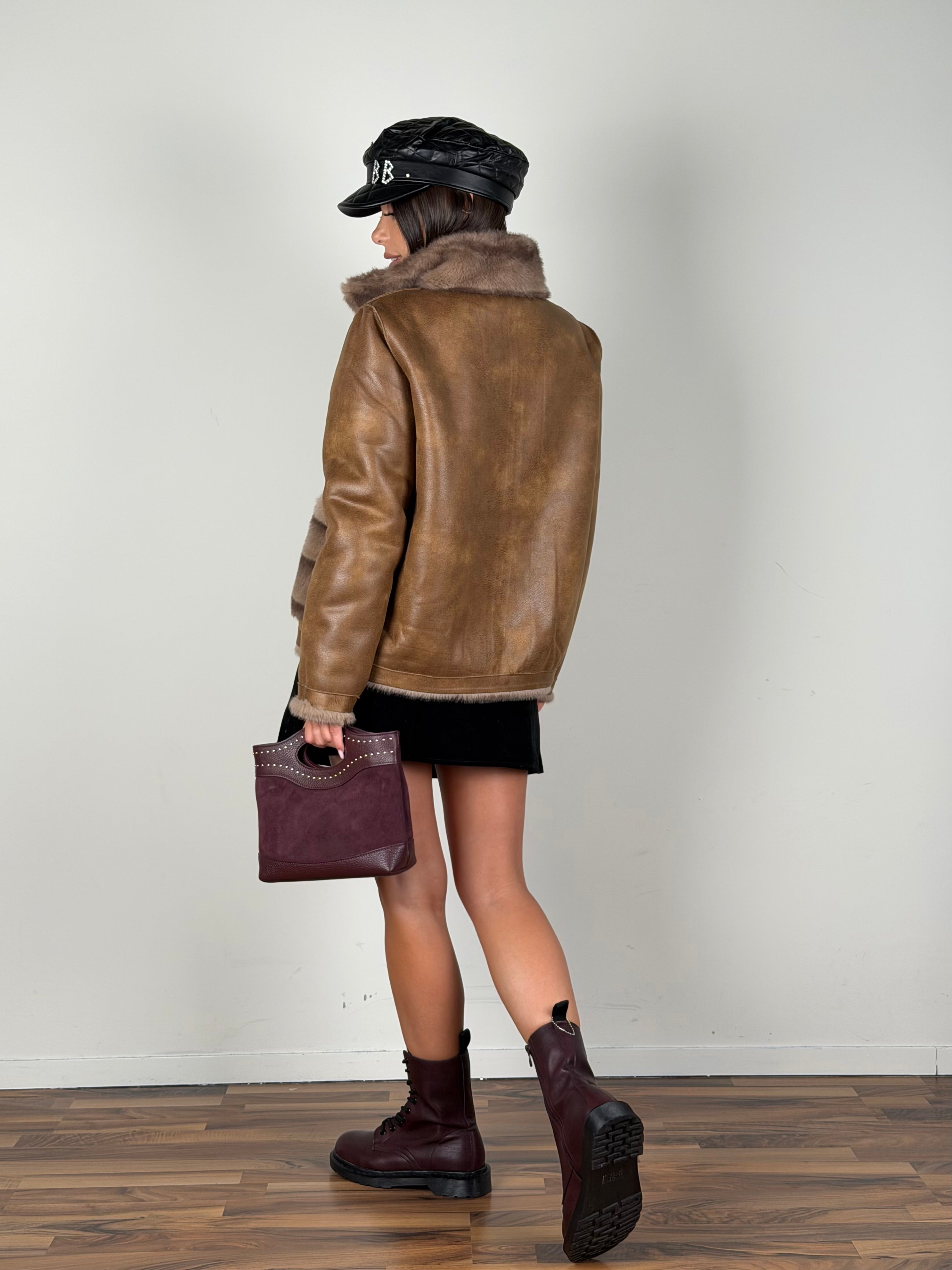 Pelliccia reversibile Nancy fango