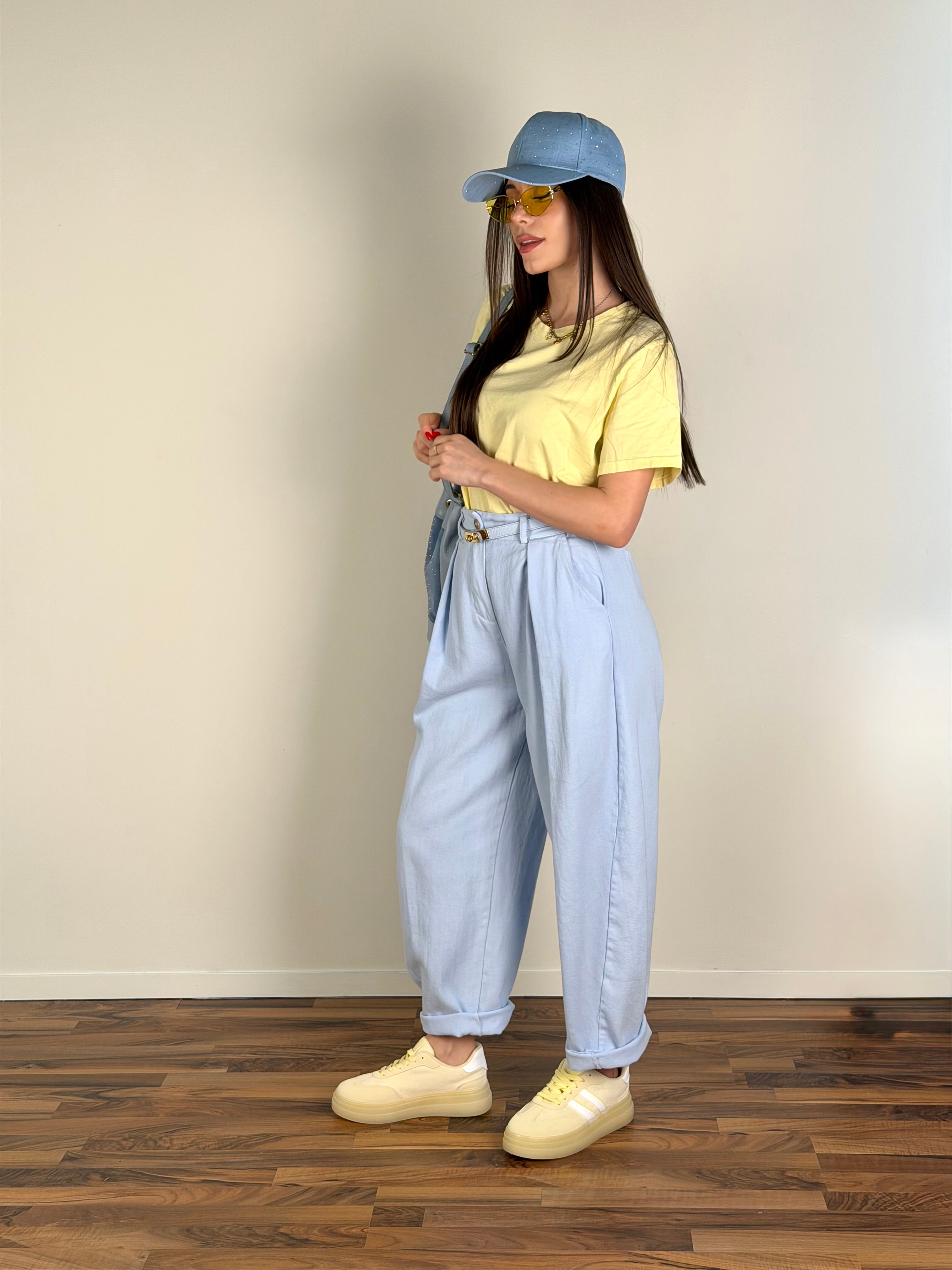 T-shirt monocolore gialla