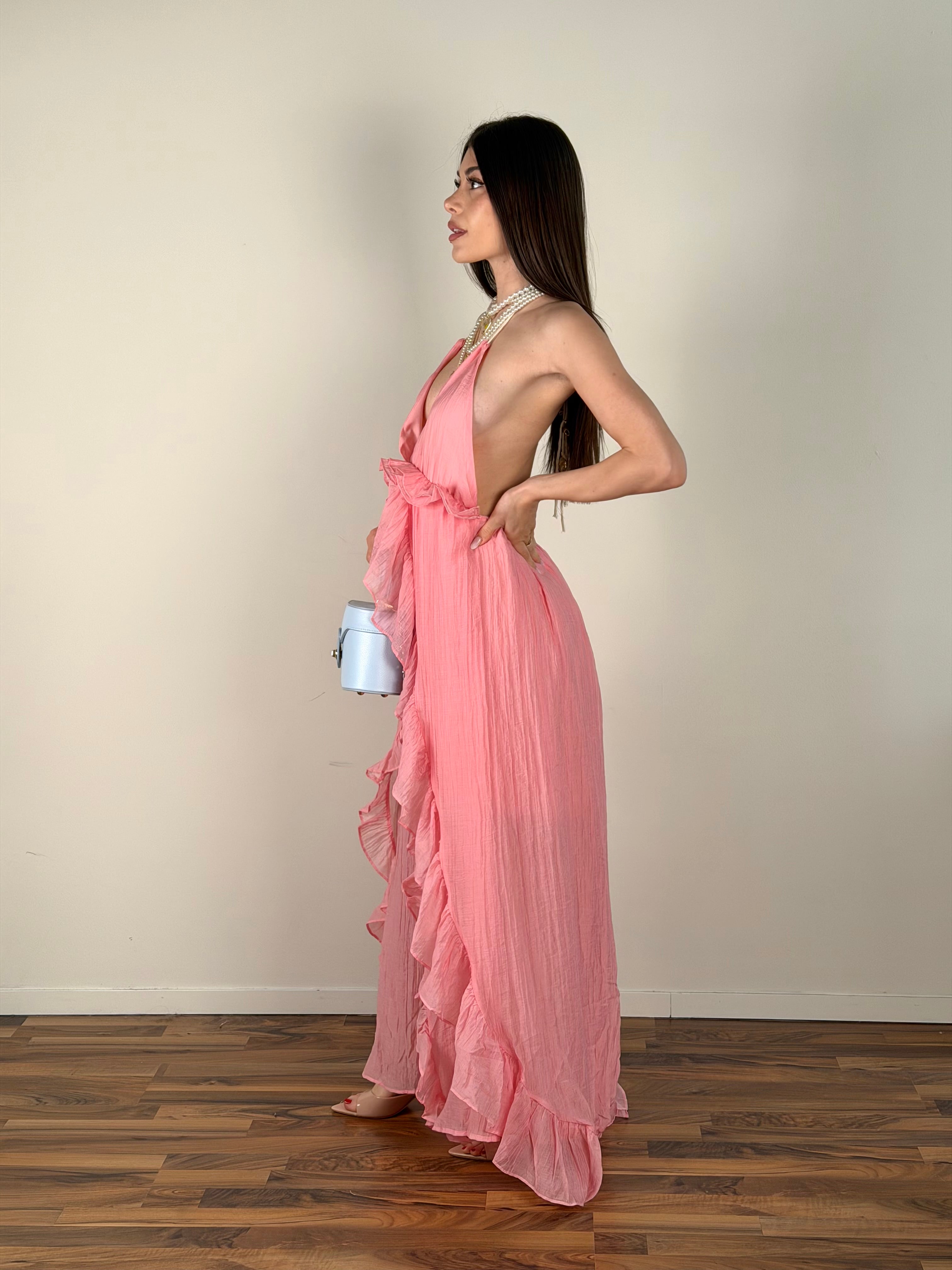 Abito premium Rouches rosa