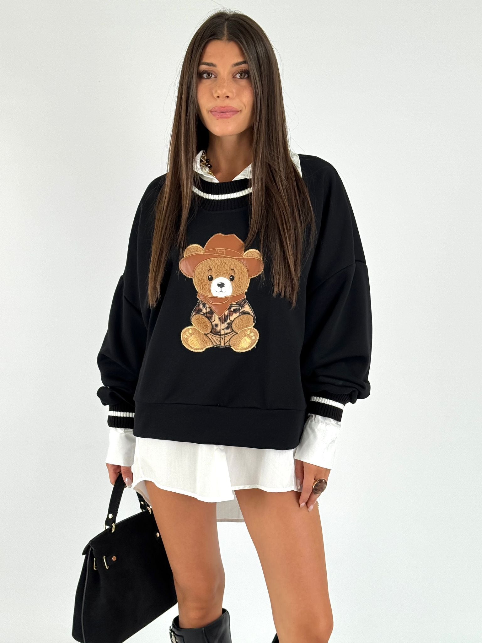 Felpa teddy nera