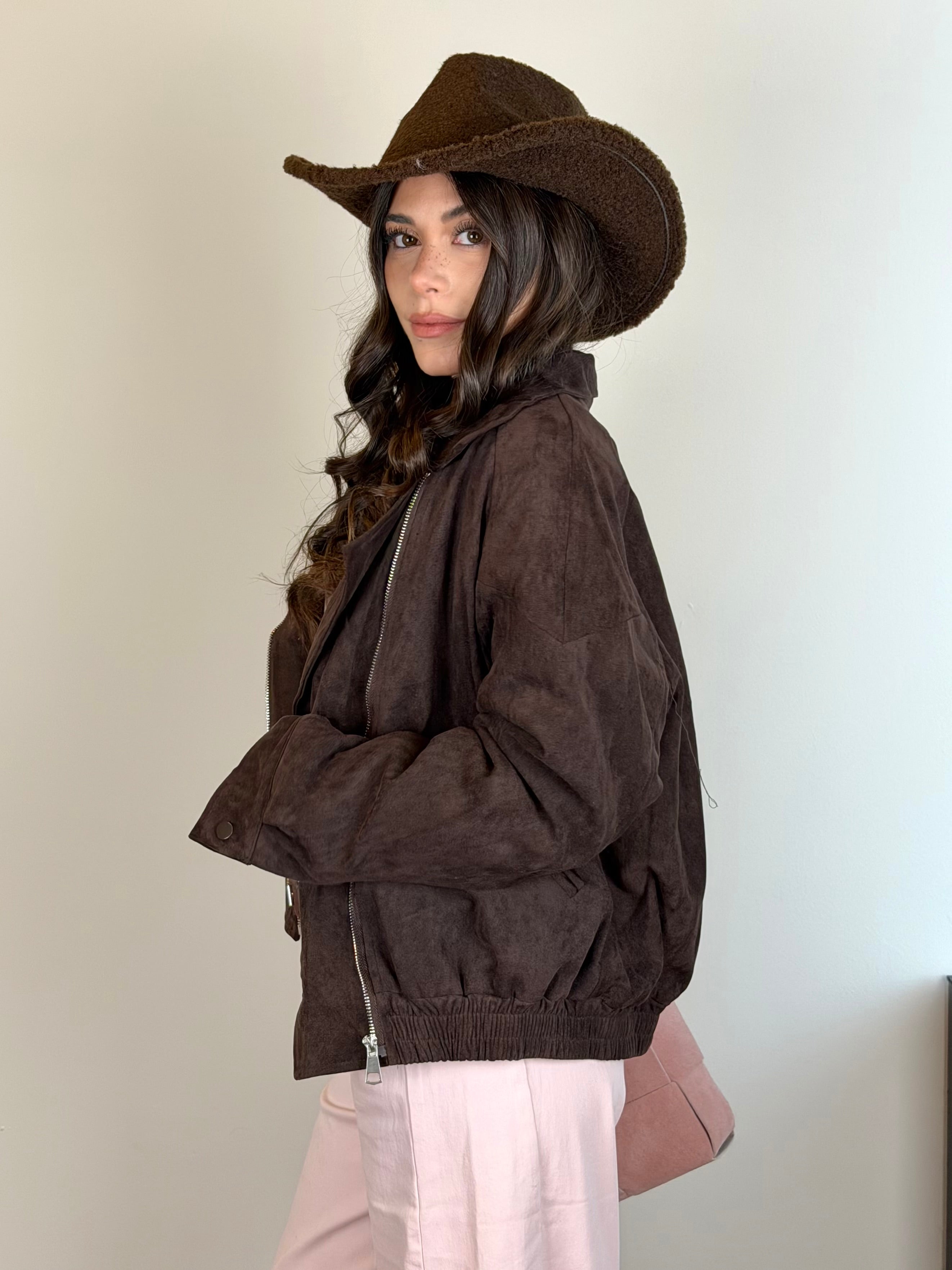 Giubbino bomber scamosciato